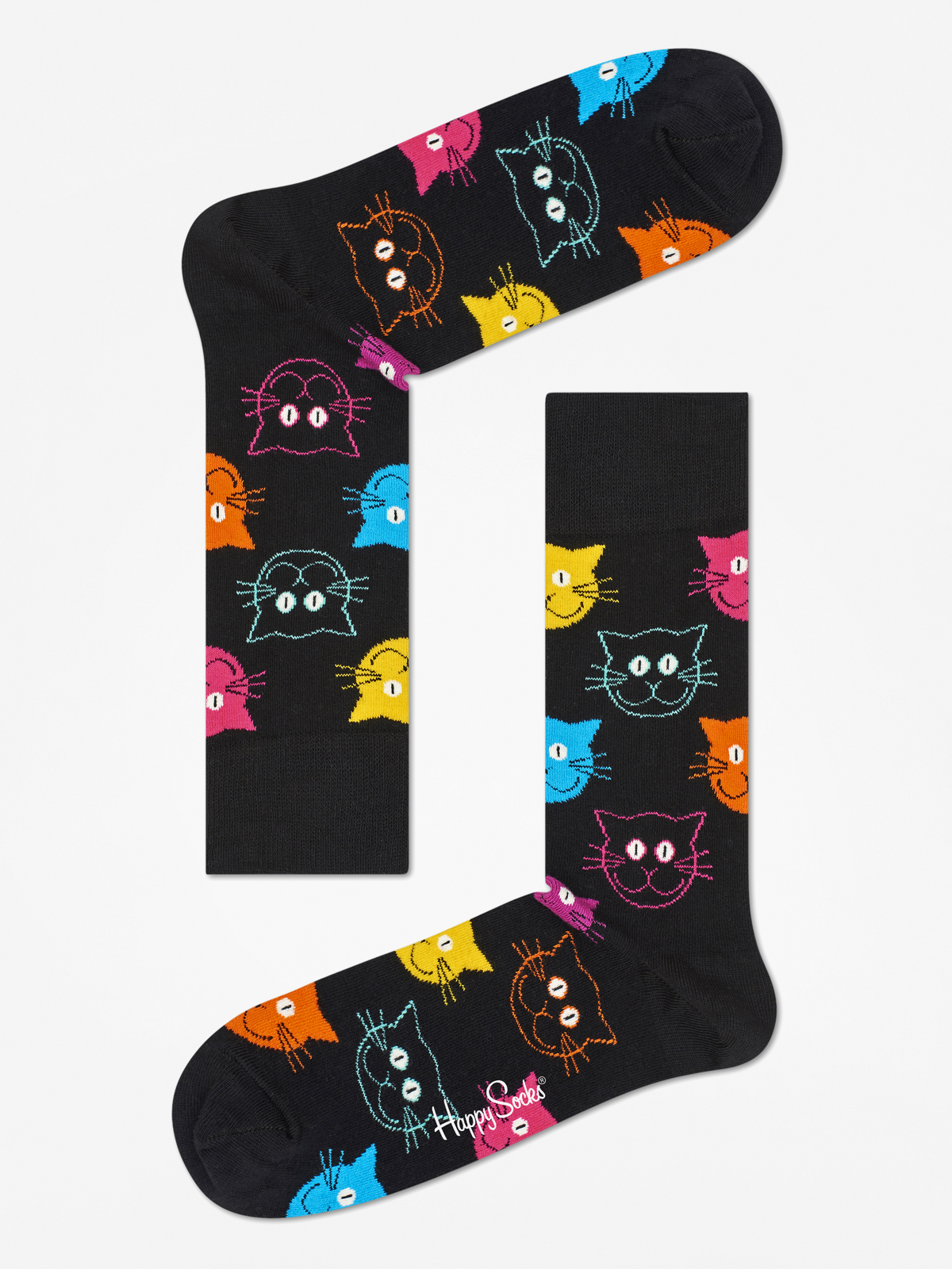Happy Socks Animal Cat Zokni (black/pink)
