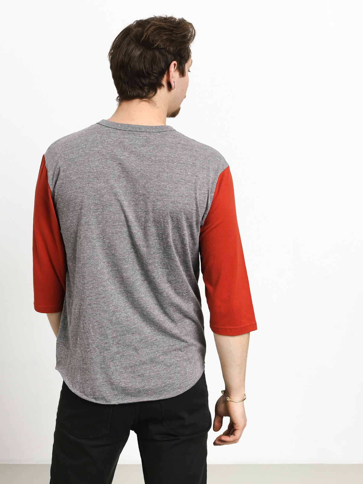 Brixton Wheeler 3/4 Slv Hnly Ujjatlan felső (heather grey/henna)