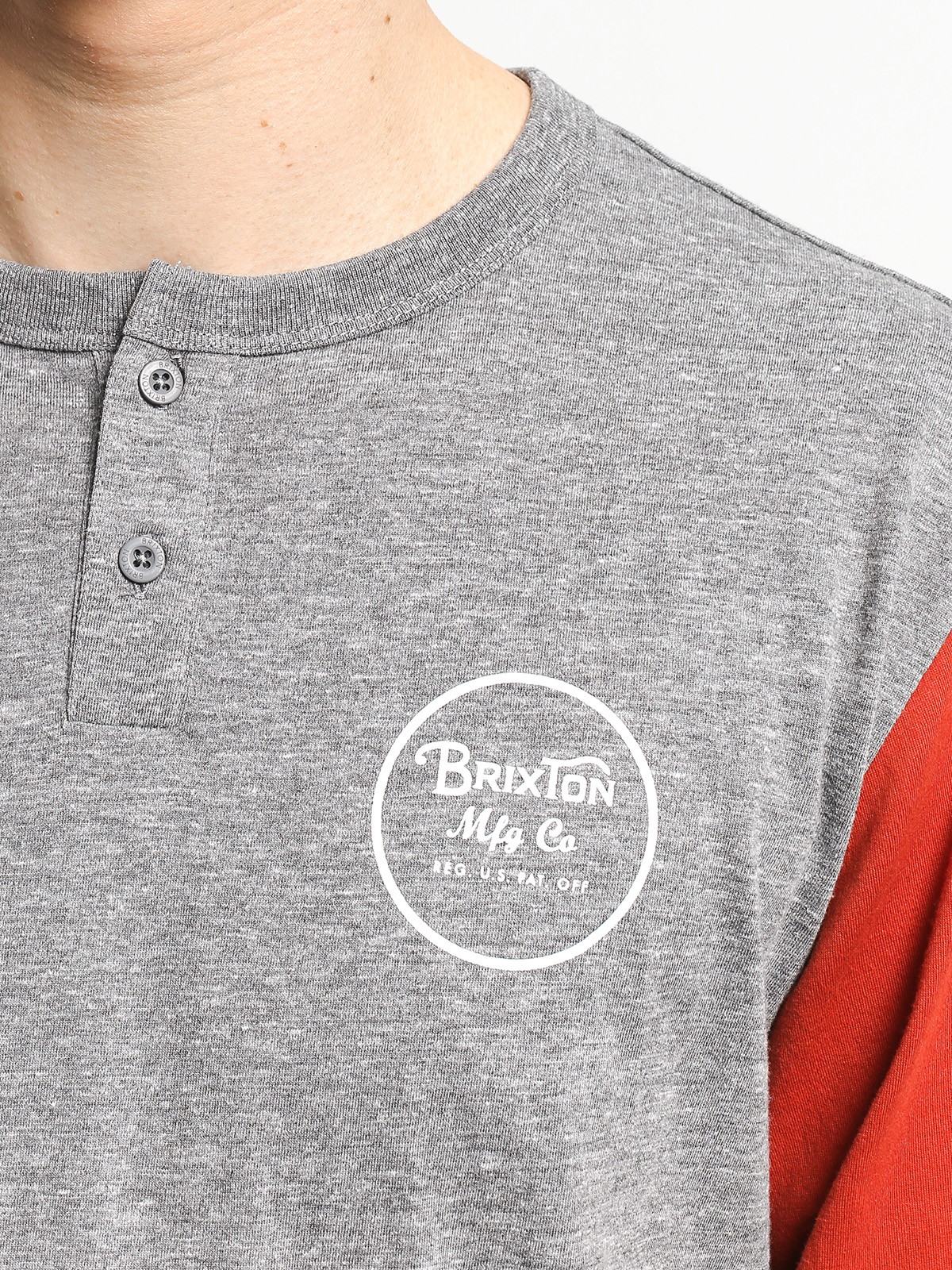 Brixton Wheeler 3/4 Slv Hnly Ujjatlan felső (heather grey/henna)