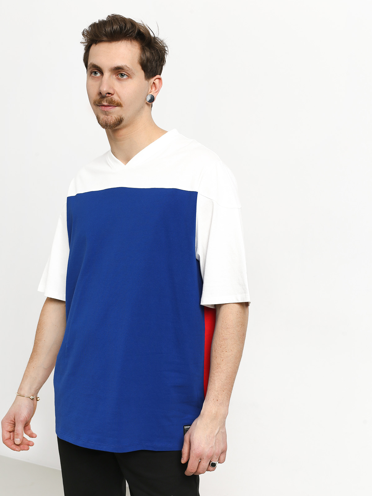 Supra All City Team Jersey Ujjatlan felső (white/blue/red)