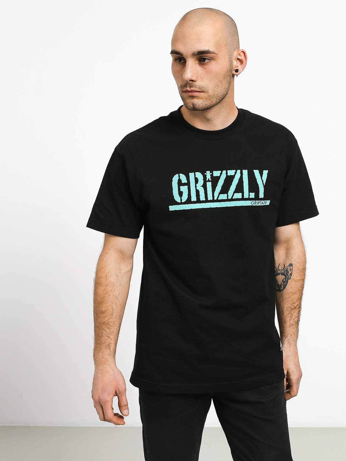 Ujjatlan felső Grizzly Griptape Stamped (black)