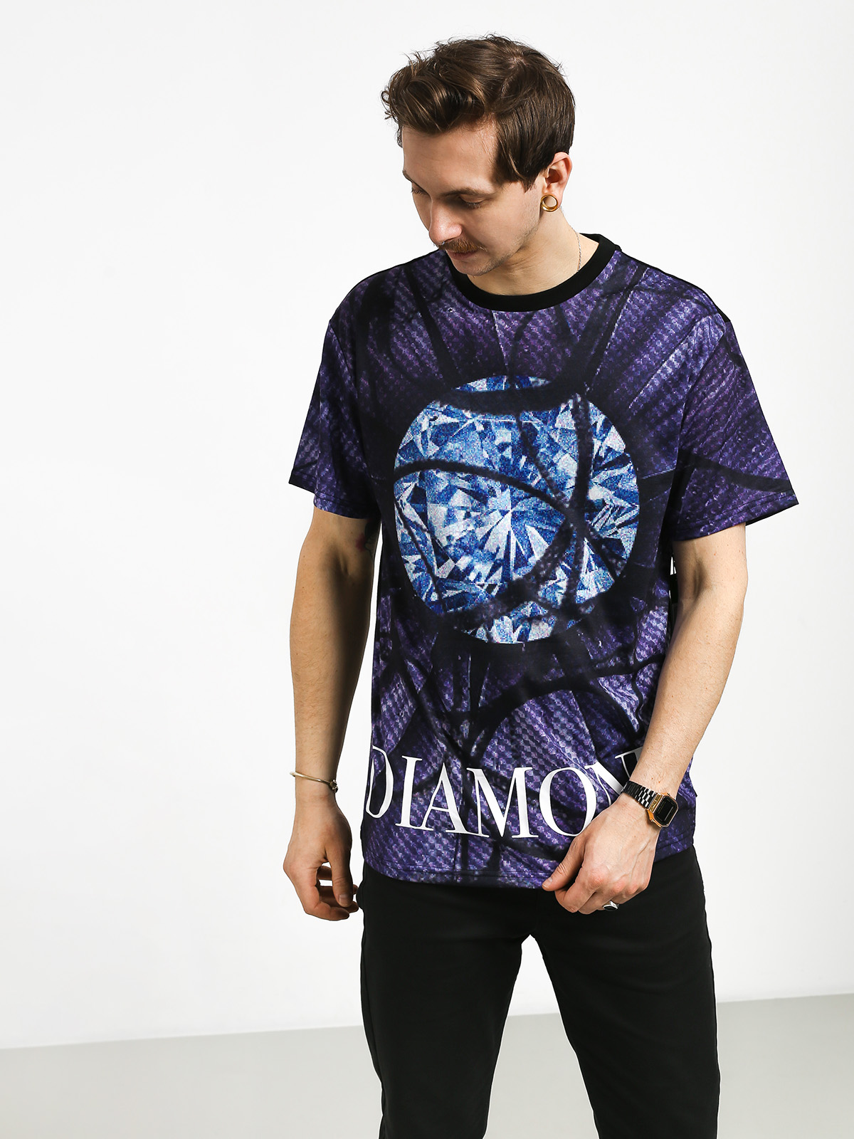 Diamond Supply Co. Distorted Flower Ujjatlan felső (black)