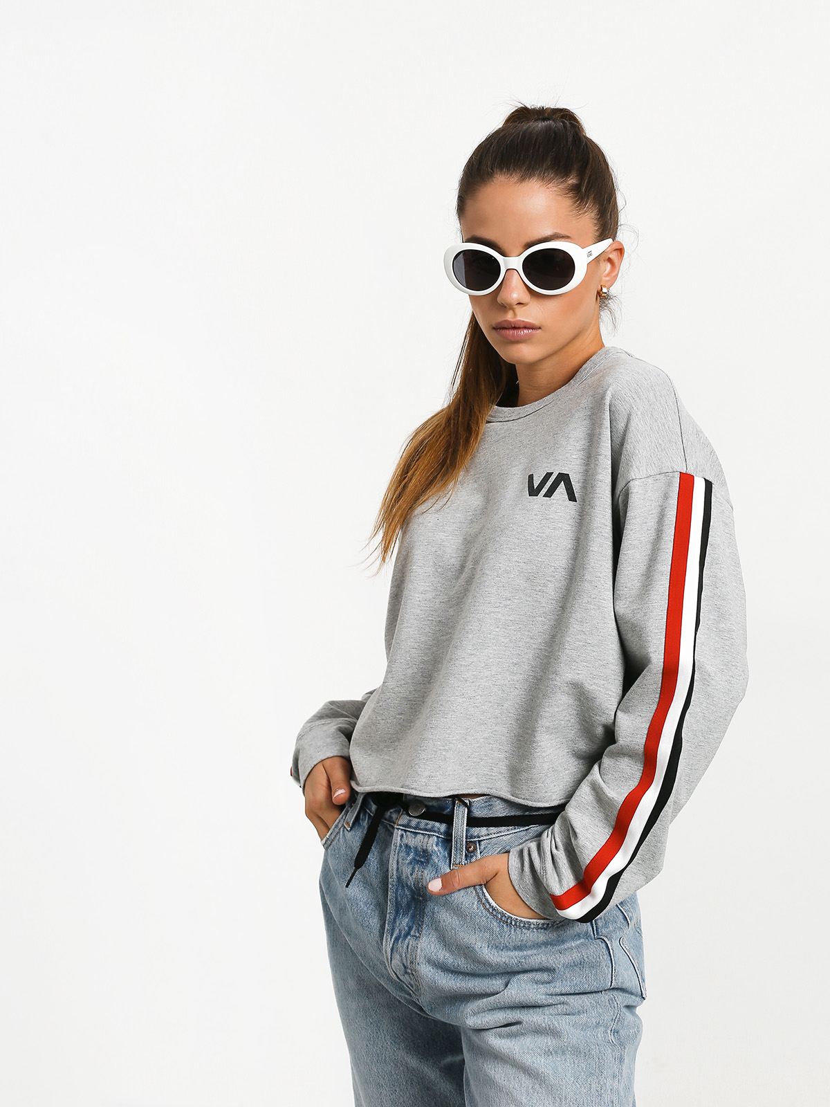 RVCA Ringside Sweatshirt Pulóver (heather grey)