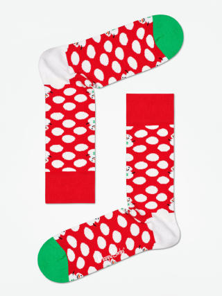 Happy Socks Big Dot Snowman Zokni (red/white)