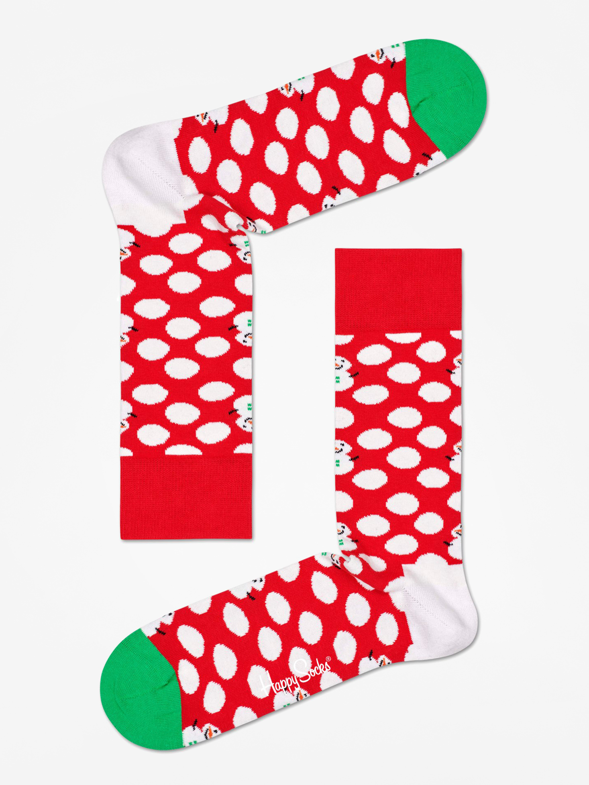 Happy Socks Big Dot Snowman Zokni (red/white)