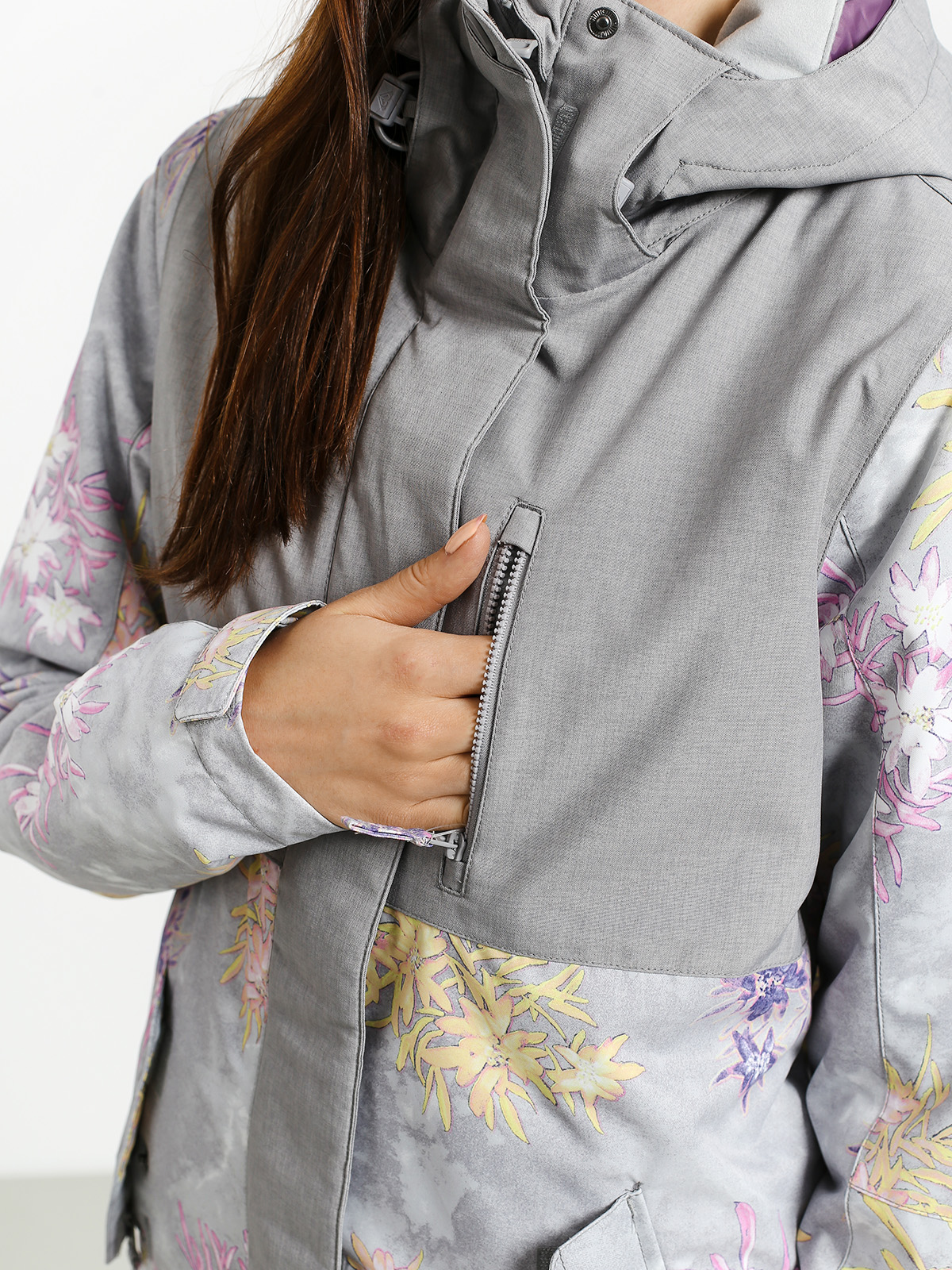 Női Roxy Jetty Block Snowboard dzseki (edelweiss)