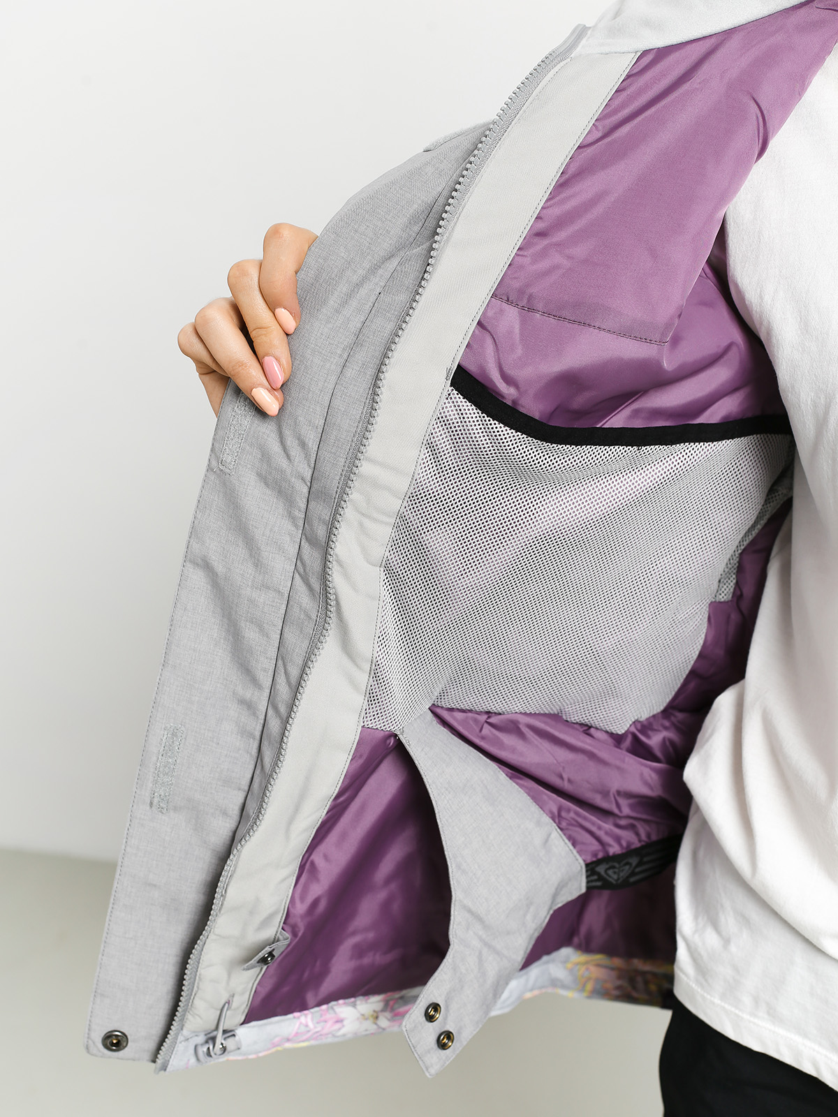 Női Roxy Jetty Block Snowboard dzseki (edelweiss)