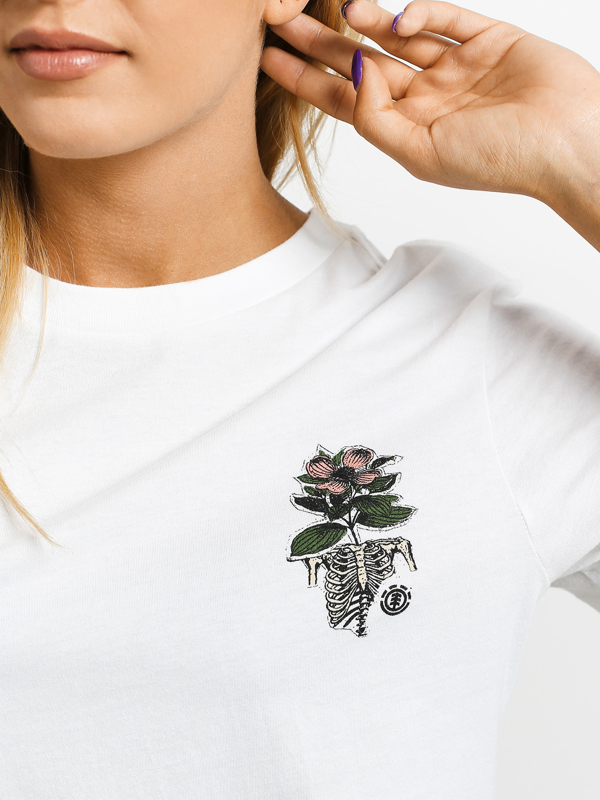 Ujjatlan felső Element Optimist Crop Wmn (white)