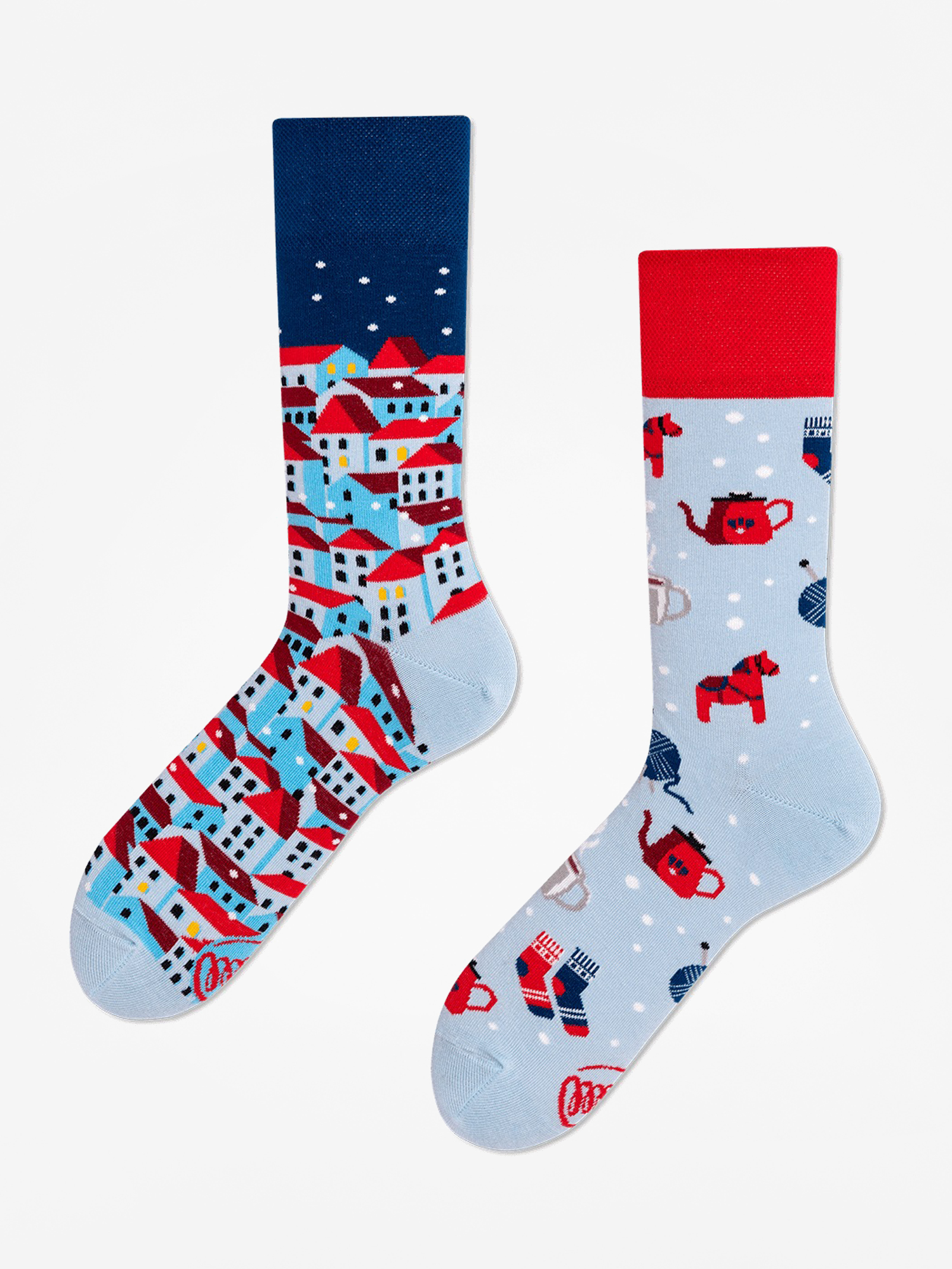 Many Mornings Hygge Zokni (navy/red/light blue)
