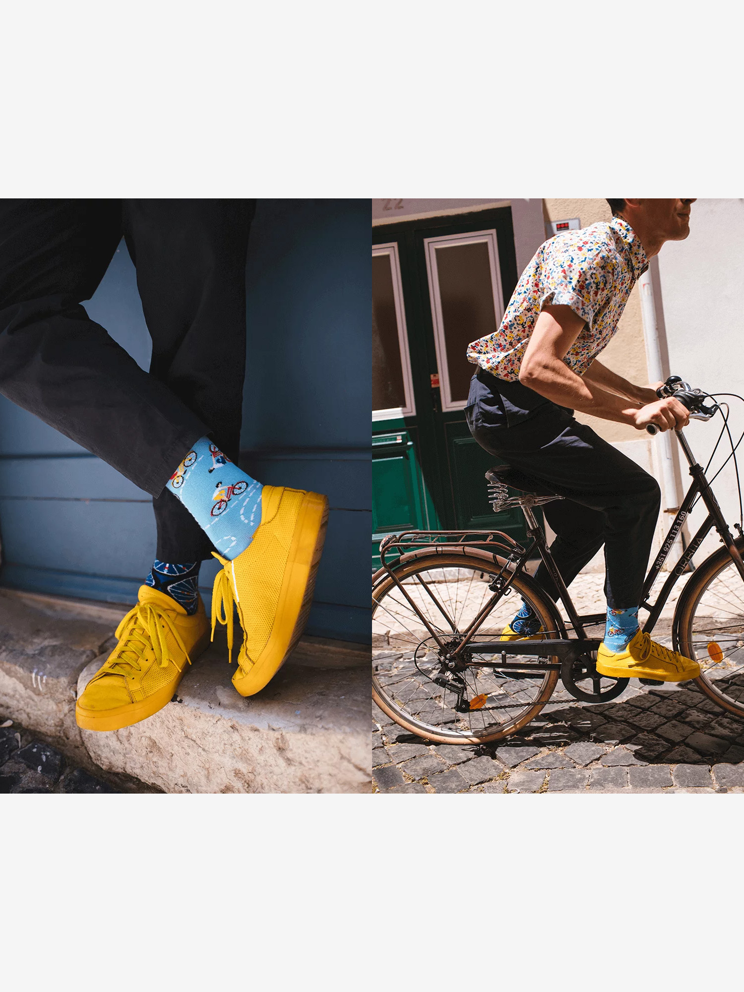 Many Mornings The Bicycles Zokni (light blue/navy)