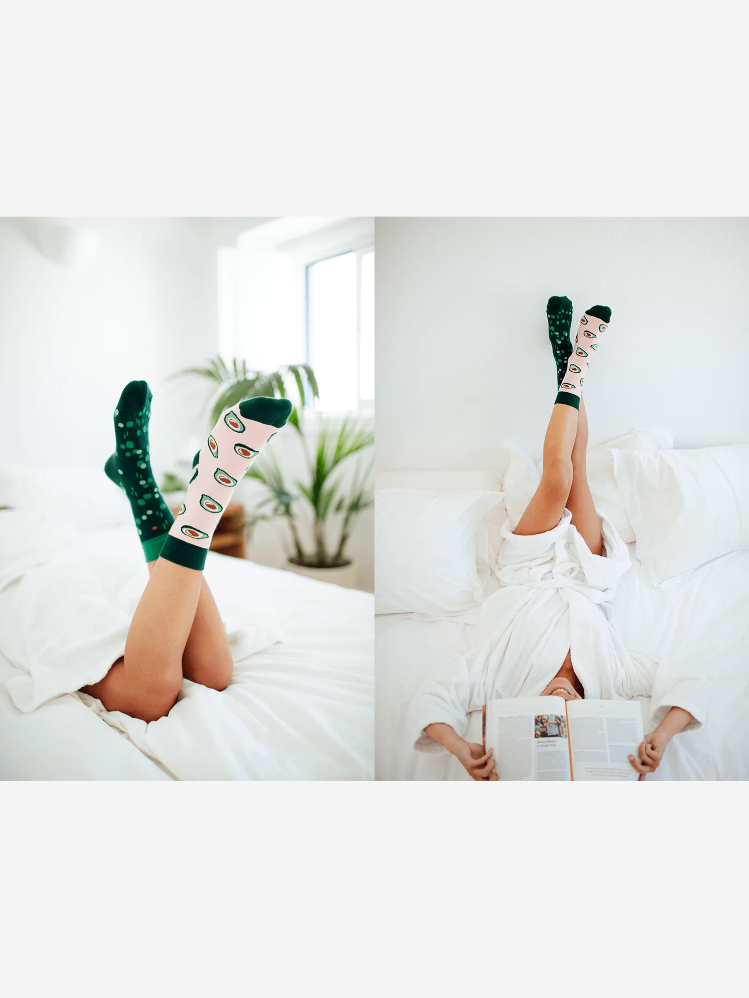 Many Mornings Green Avocado Zokni (pink/green)