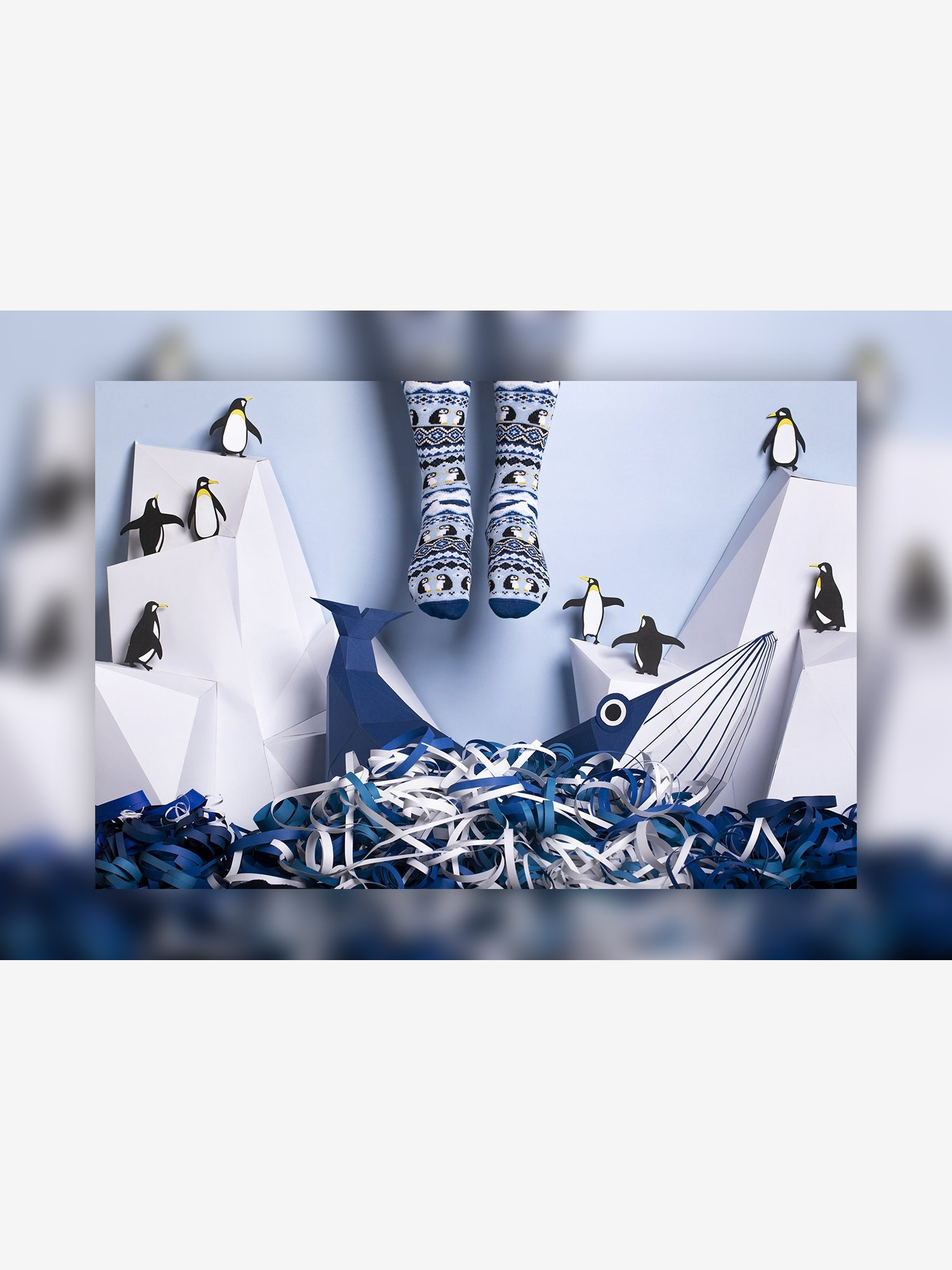 Many Mornings Ice Pinguin Zokni (blue)