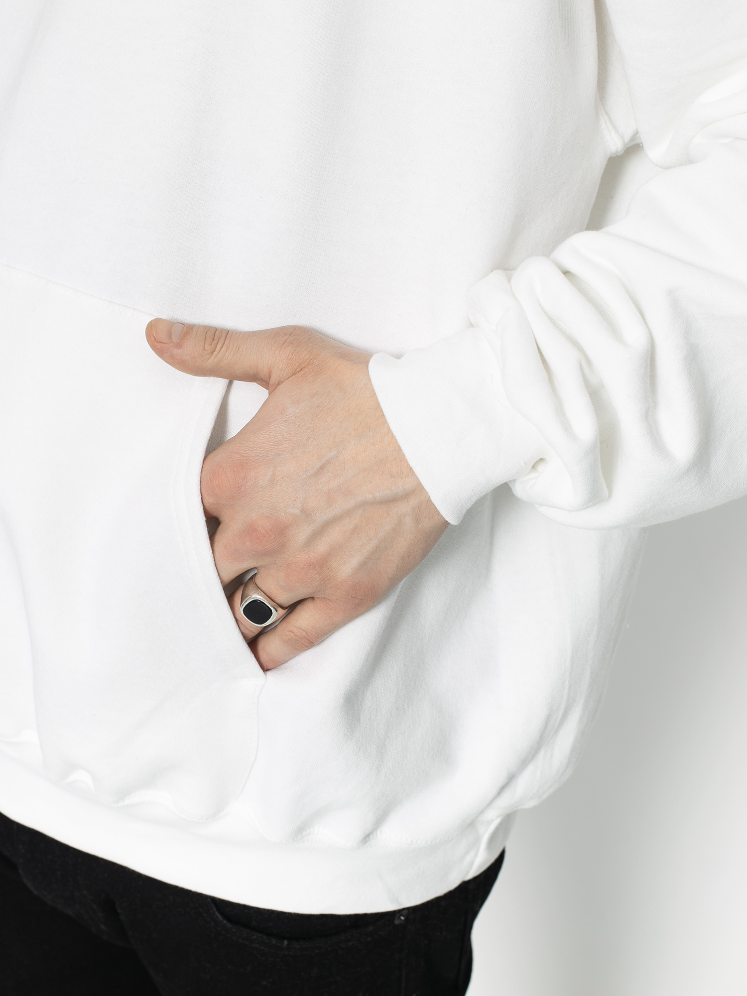 Kapucnis pulóver Thrasher Flame HD (white)