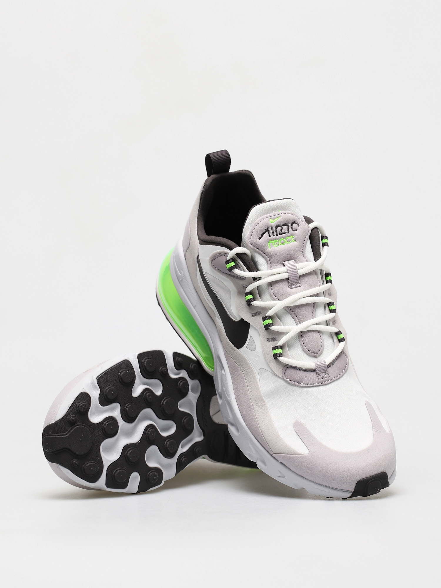 Nike Air Max 270 React Cipők (summit white/electric green vast grey)