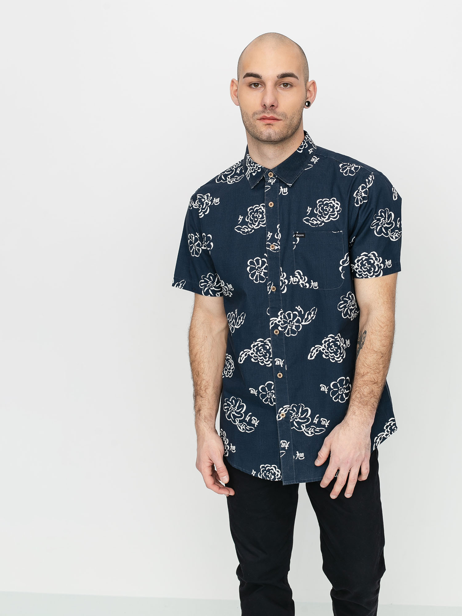 Brixton Charter Print Wvn Ing (navy/off white)