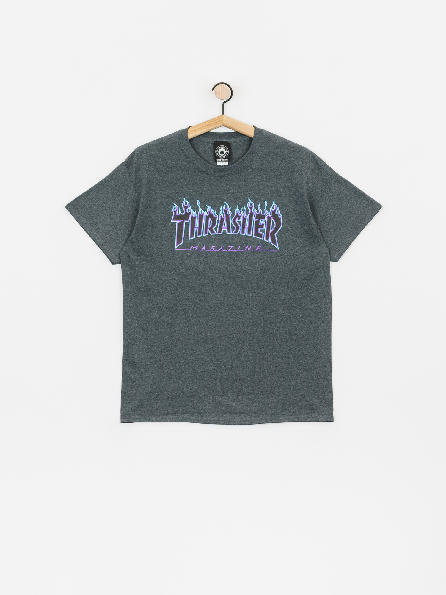 Thrasher Flame Logo Ujjatlan felső (dark heather)