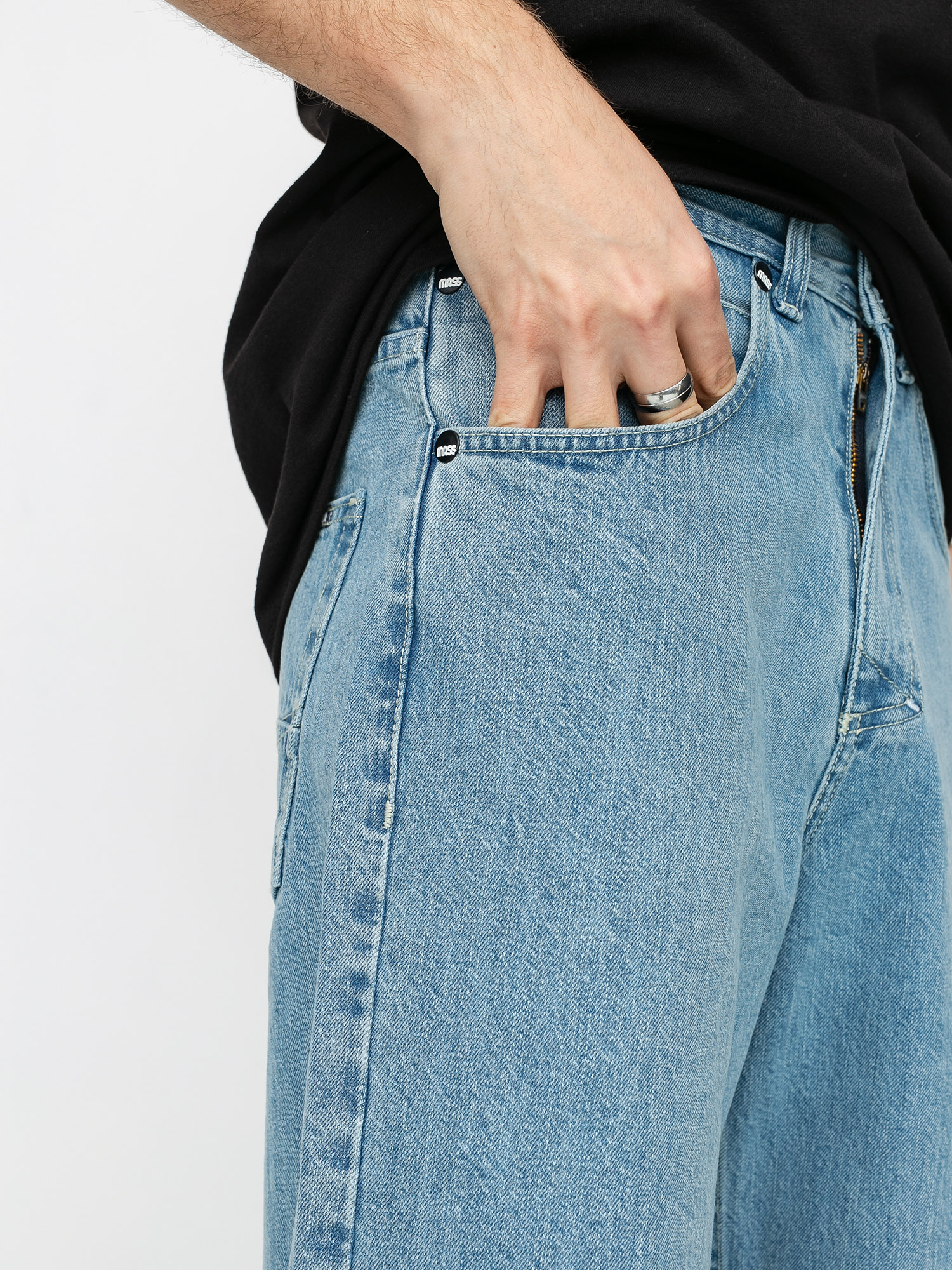 MassDnm Slang Jeans Rövidnadrág (light blue)