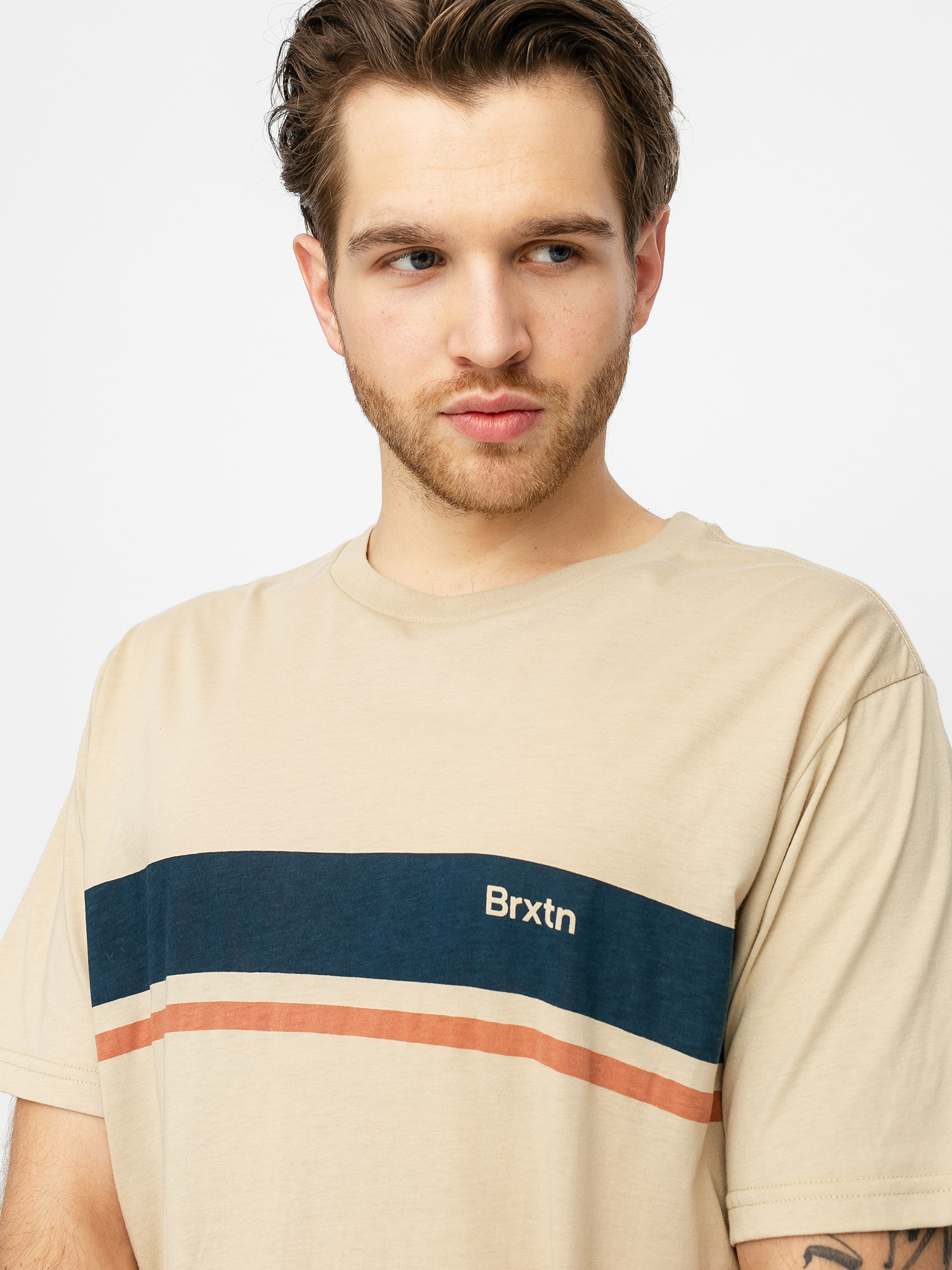 Brixton Gate Stripe Knit Ujjatlan felső (safari)