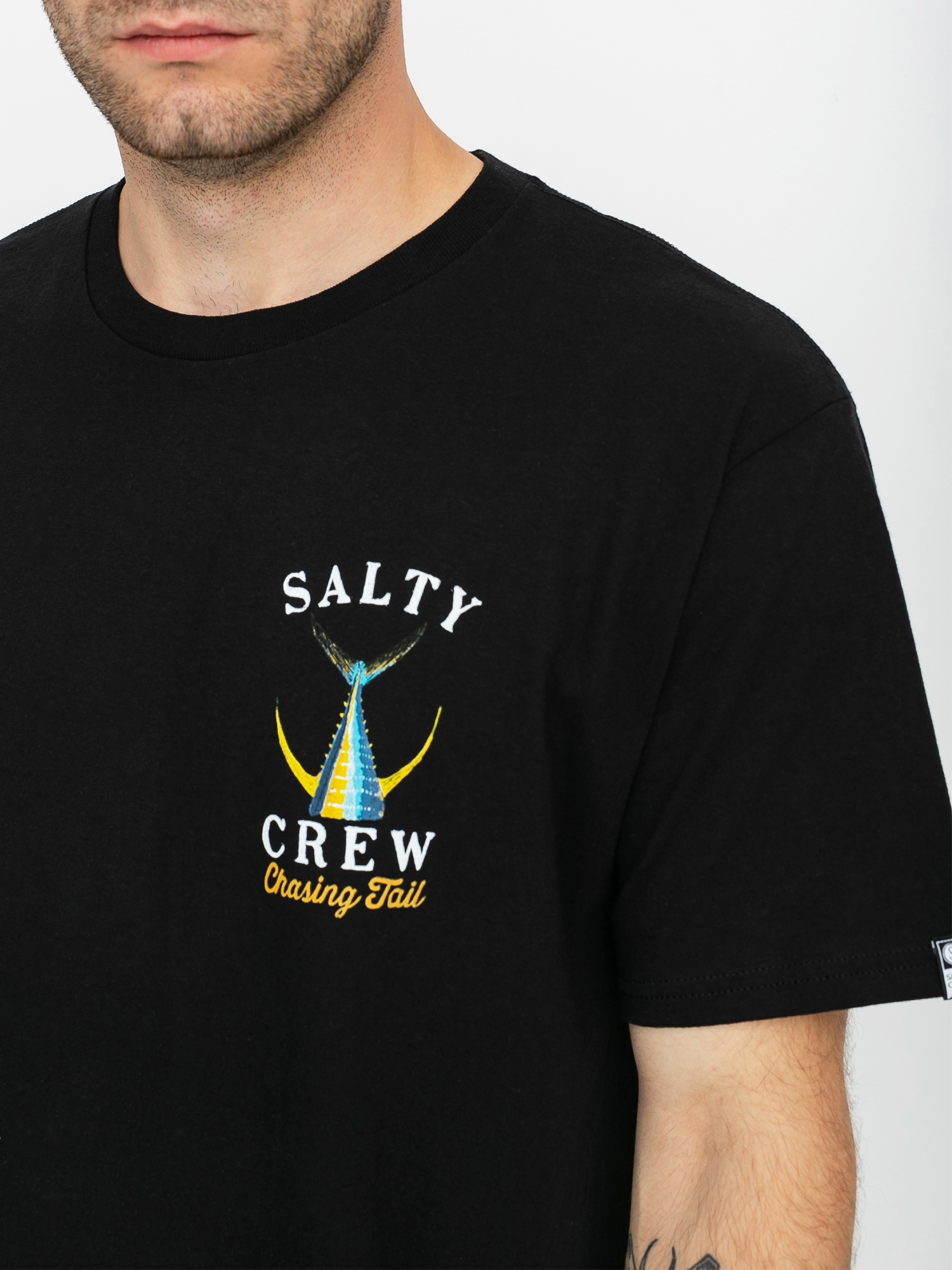 Ujjatlan felső Salty Crew Tailed (black)