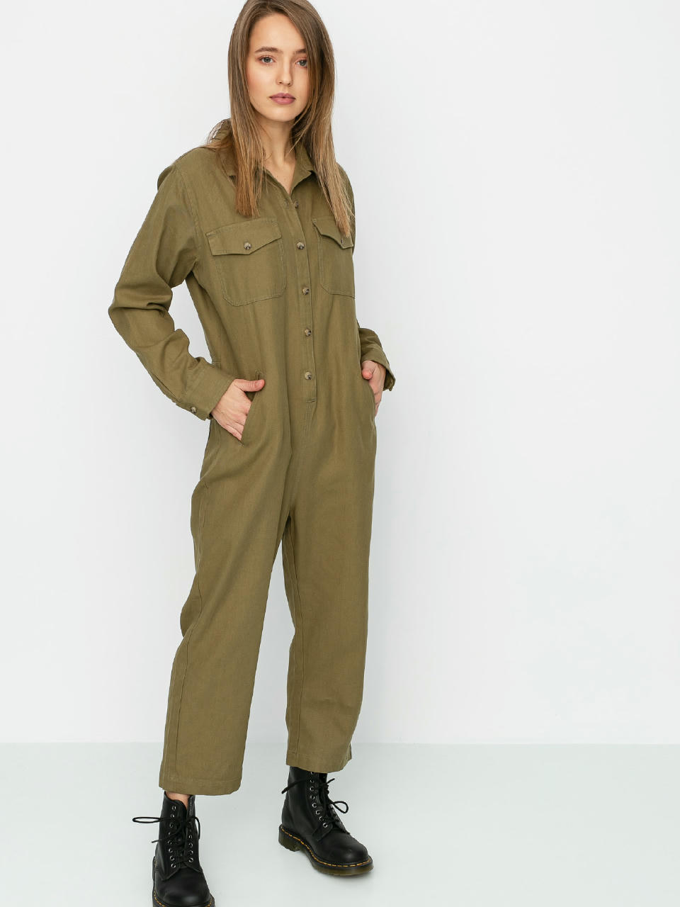 Brixton Melbourne Crop Coverall Wmn Teniszruha (washed olive)