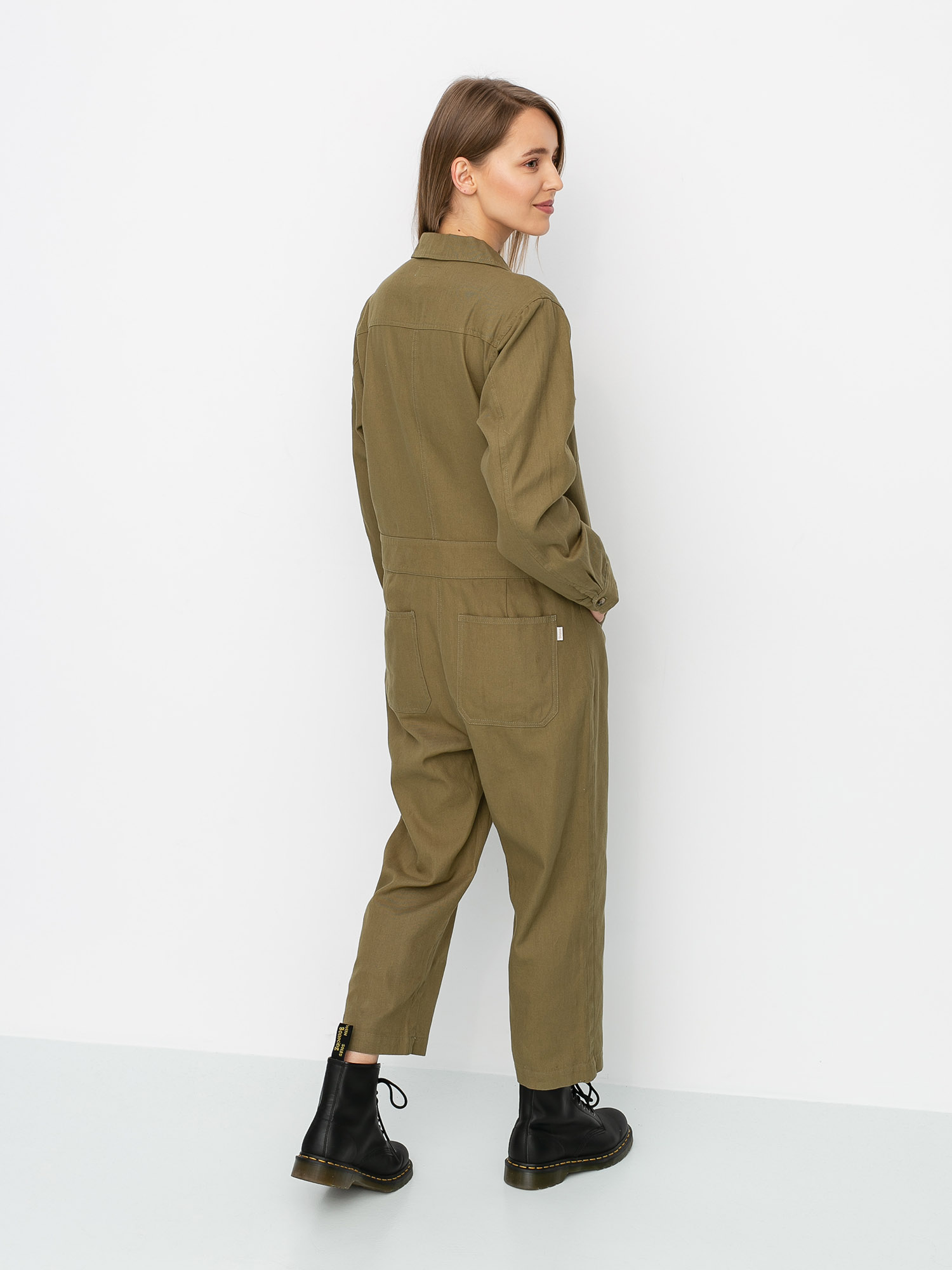 Női Brixton Melbourne Crop Coverall Teniszruha (washed olive)
