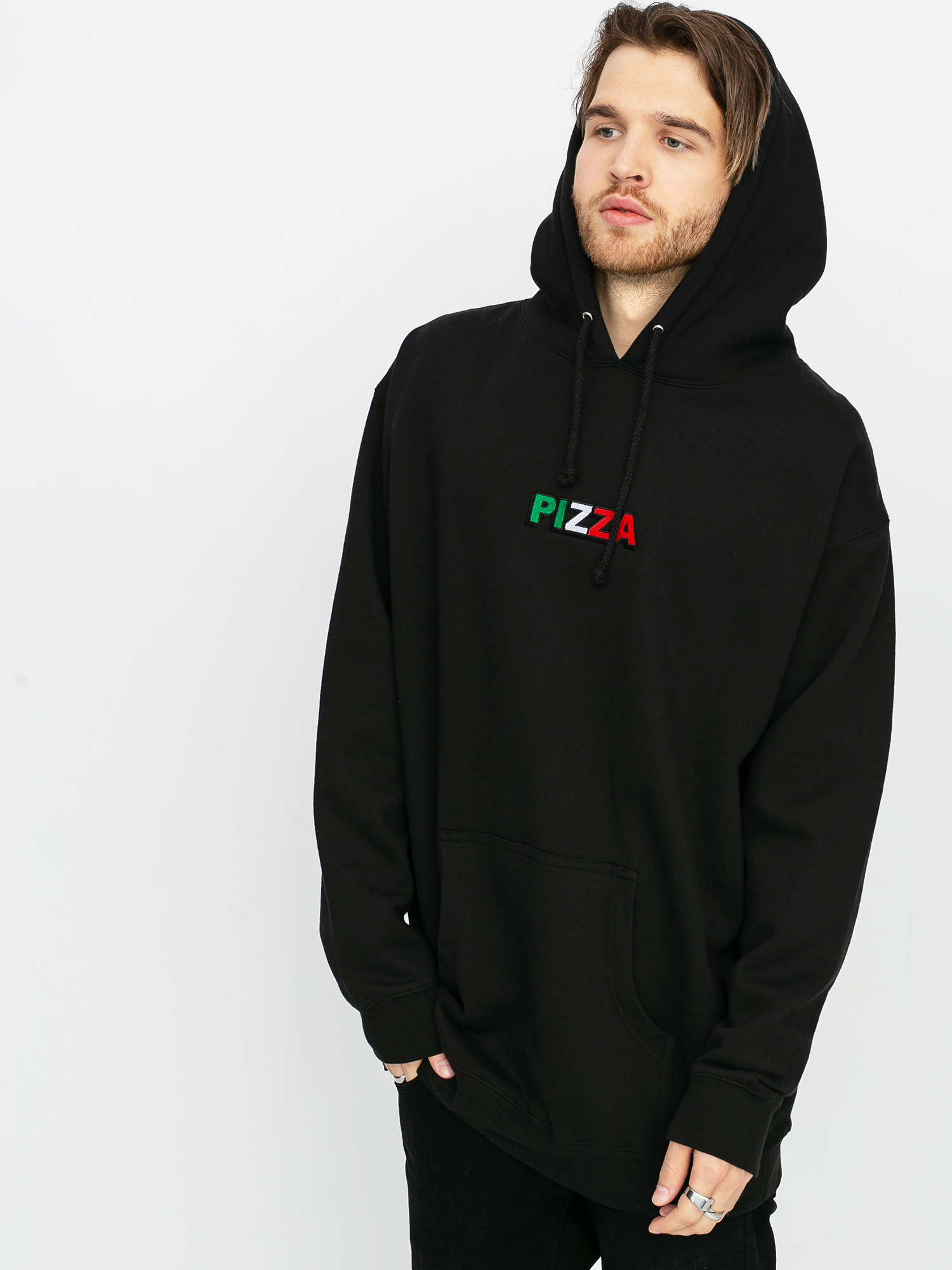 Pizza Skateboards Tri Logo HD Kapucnis pulóver (black)