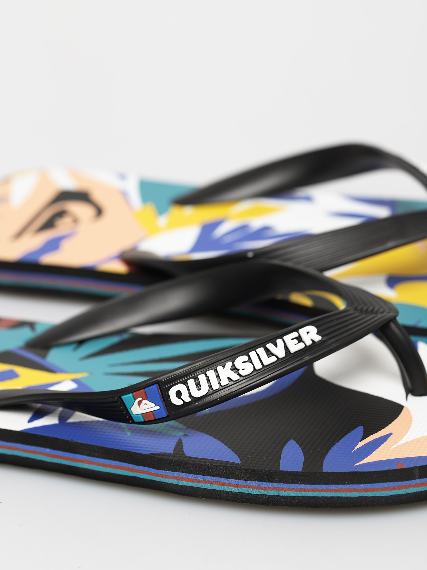 Quiksilver Molokai Tropical Flow Flip-flop papucsok (black/white/blue)