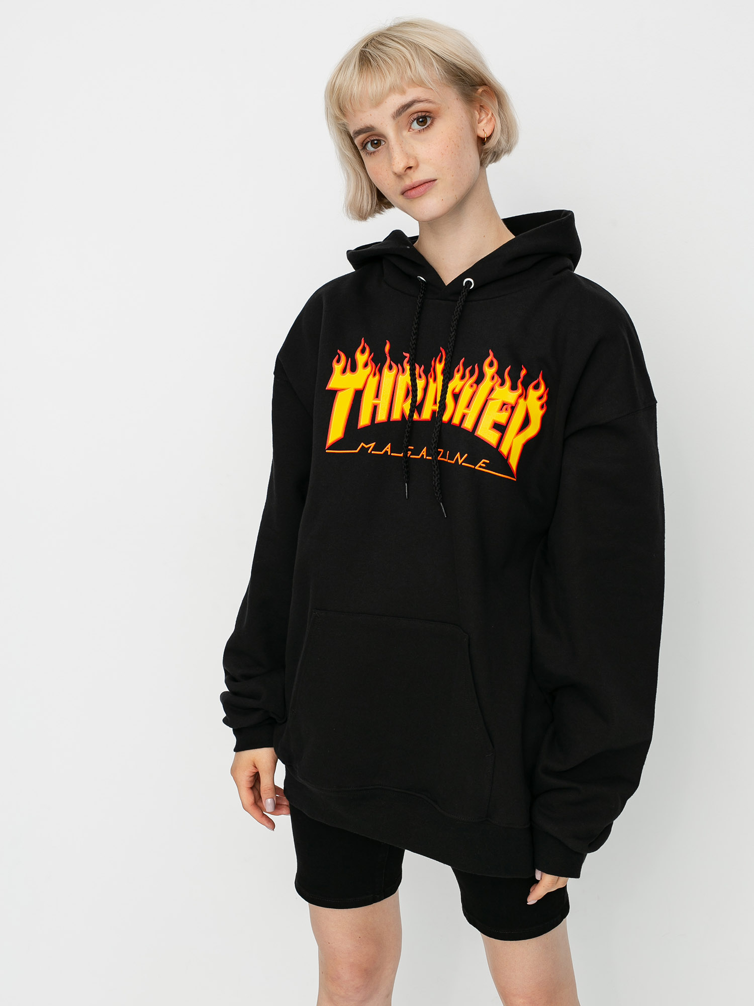 Thrasher Flame HD Wmn Kapucnis pulóver (black)