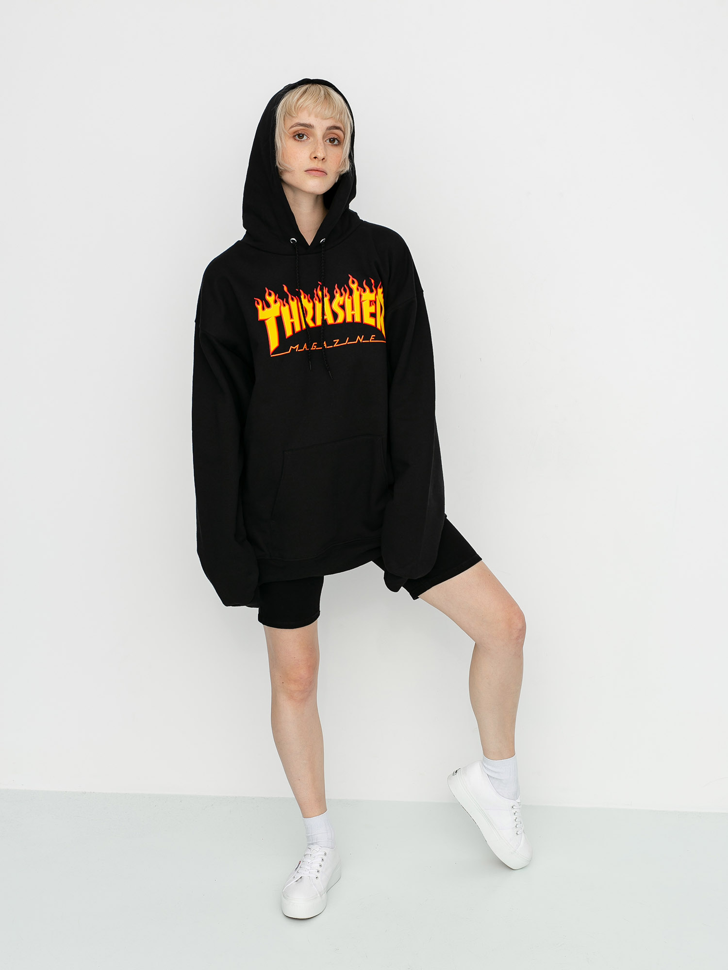 Thrasher Flame HD Wmn Kapucnis pulóver (black)