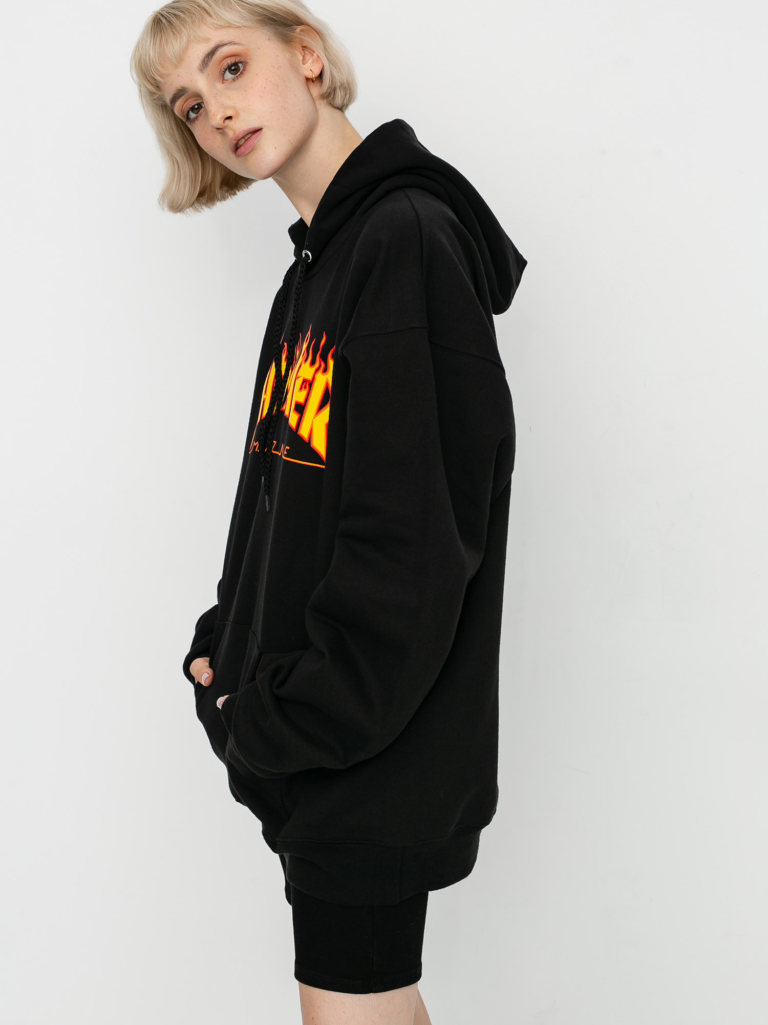 Thrasher Flame HD Wmn Kapucnis pulóver (black)