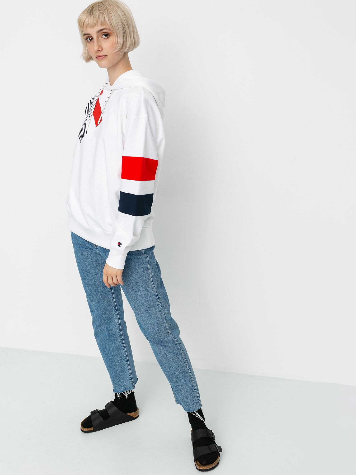 Champion Sweatshirt HD 112758 Wmn Kapucnis pulóver (wht)