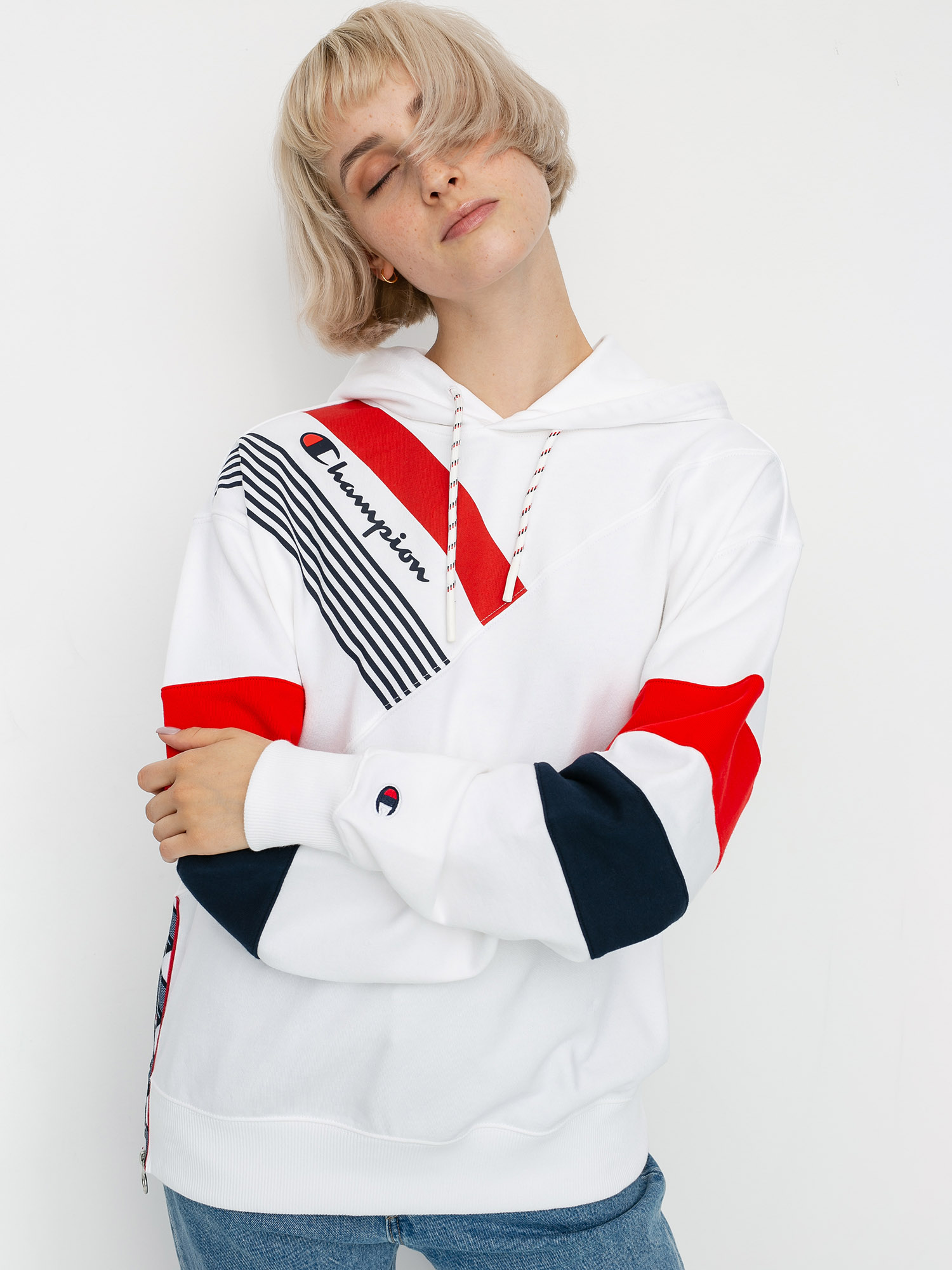 Champion Sweatshirt HD 112758 Wmn Kapucnis pulóver (wht)