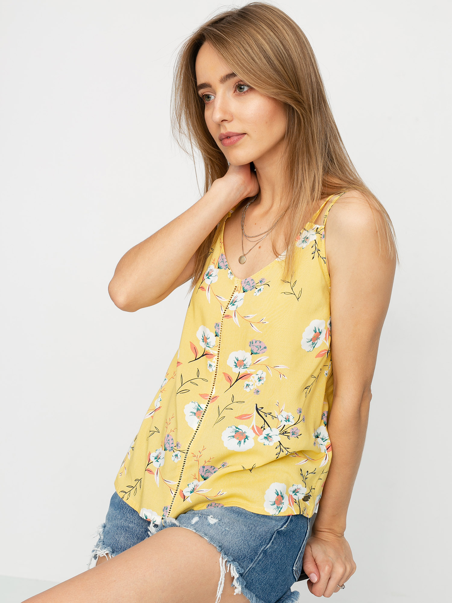 Roxy Got To Be Real Wmn Ujjatlan felső (sahara sun on the river)