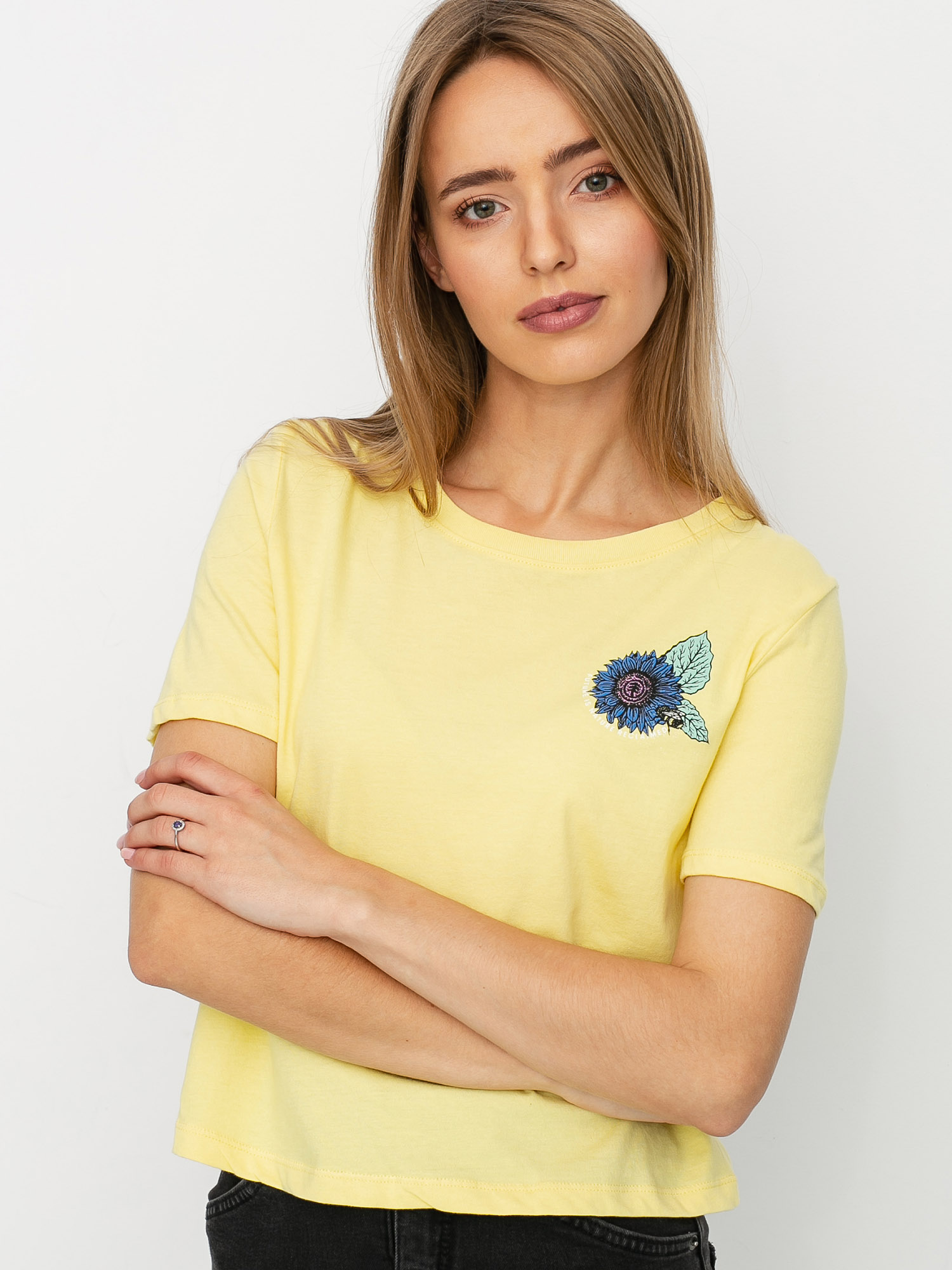 Element Branded Crop Wmn Ujjatlan felső (popcorn)