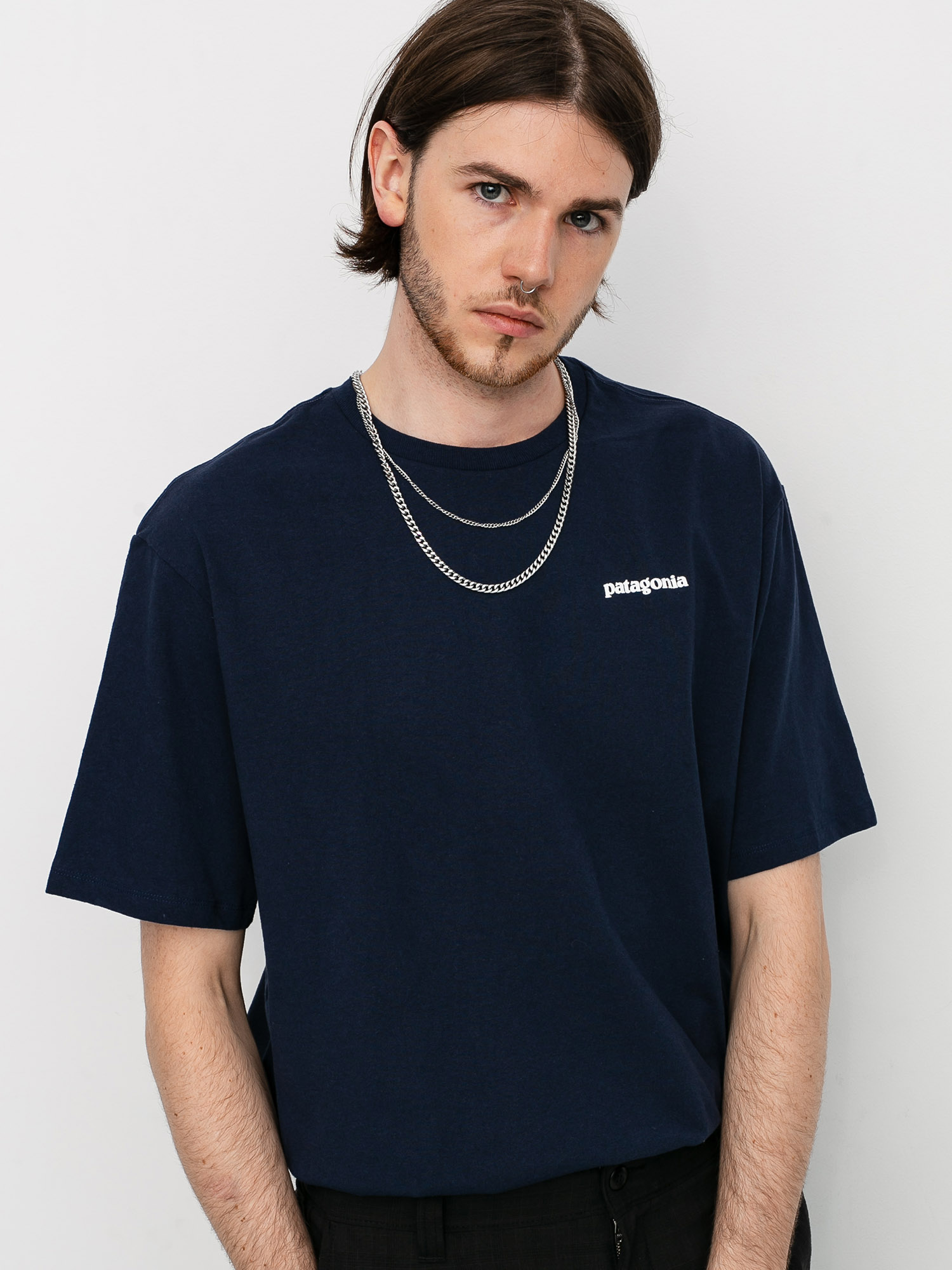 Ujjatlan felső Patagonia P6 Logo Responsibili (classic navy)