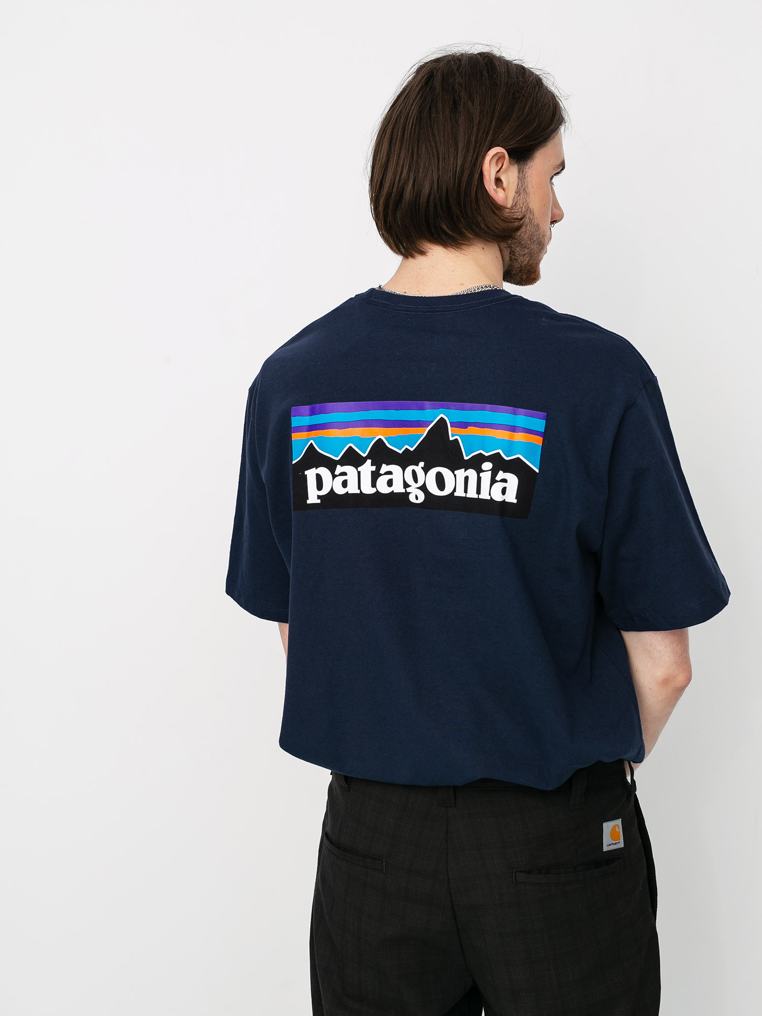 Ujjatlan felső Patagonia P6 Logo Responsibili (classic navy)