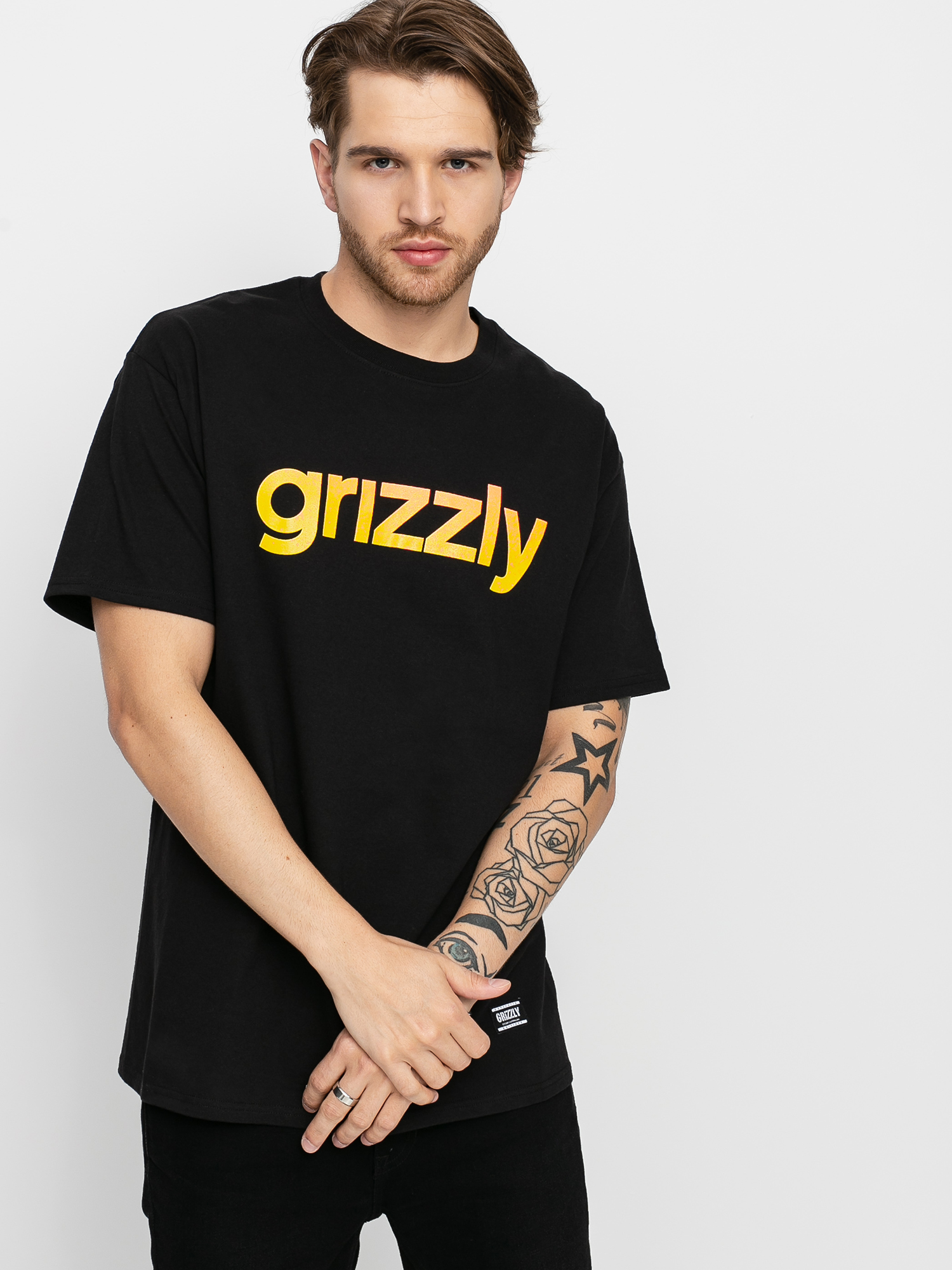 Grizzly Griptape X Champion Lowercase Fadeaway Ujjatlan felső (black)