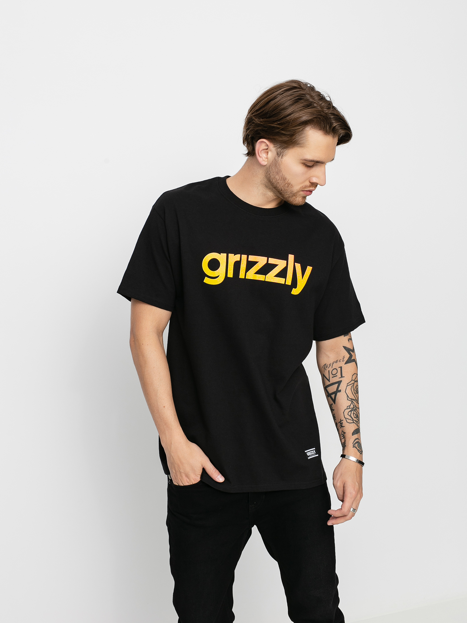 Grizzly Griptape X Champion Lowercase Fadeaway Ujjatlan felső (black)