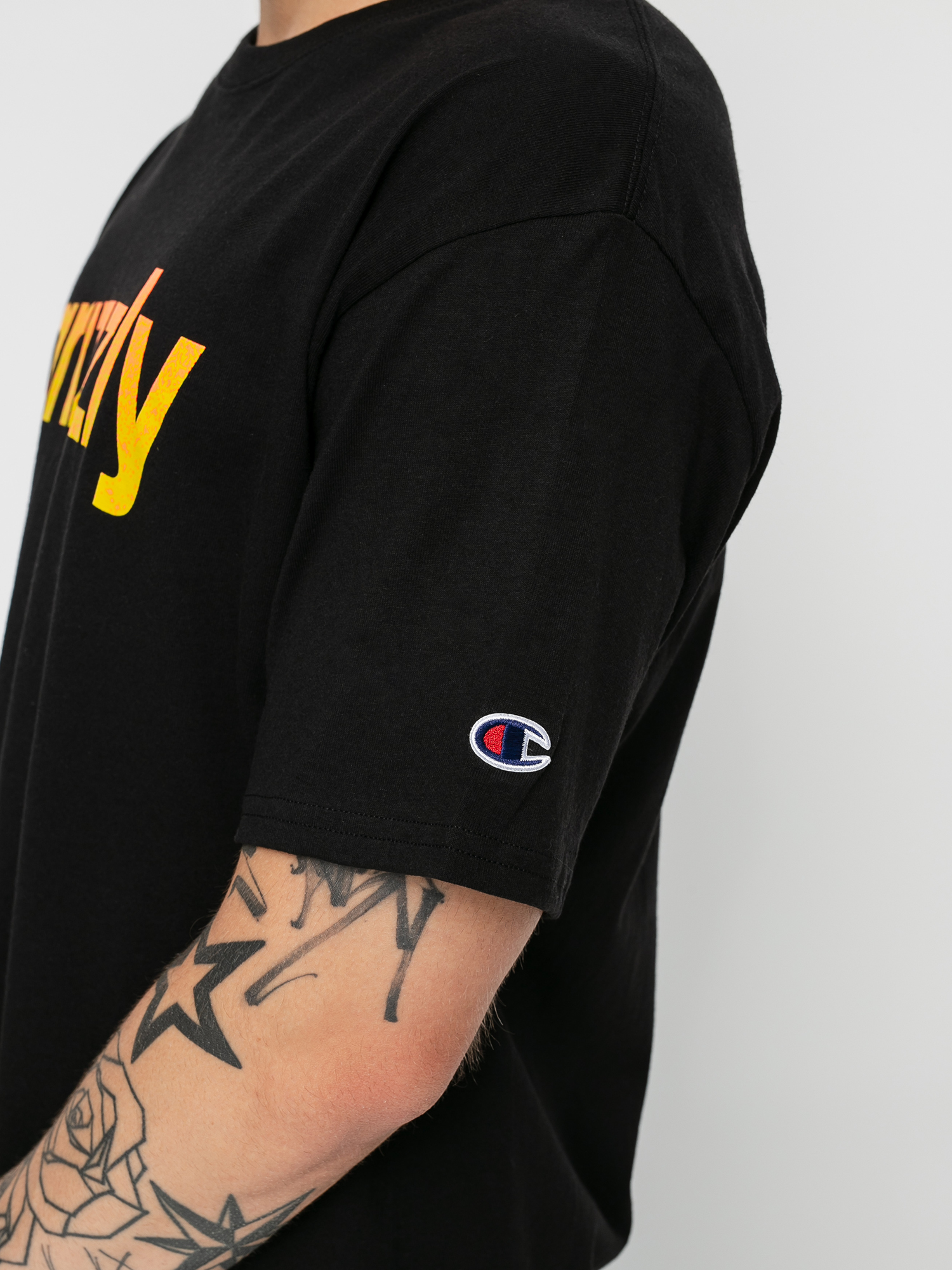 Grizzly Griptape X Champion Lowercase Fadeaway Ujjatlan felső (black)