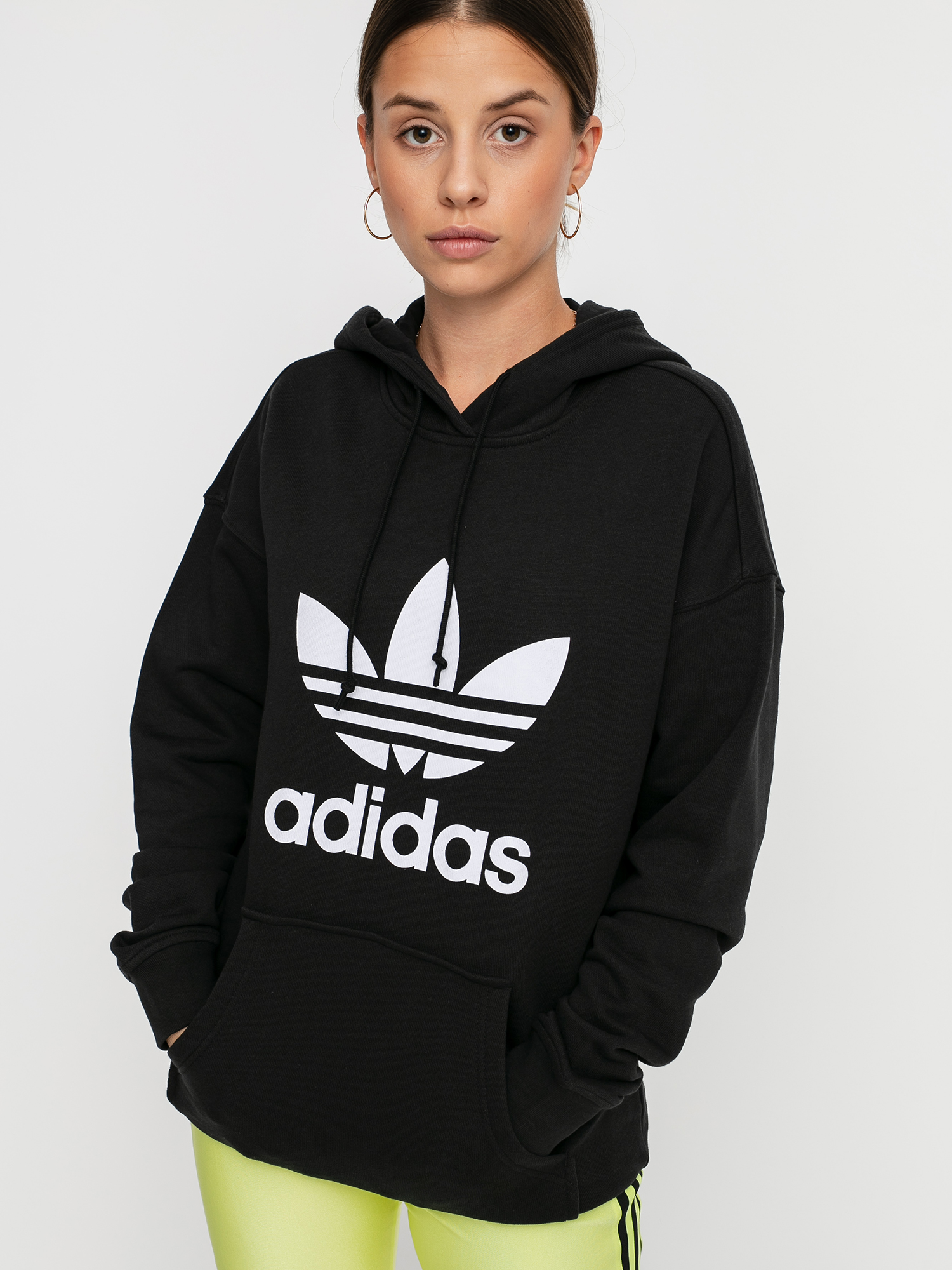 Kapucnis pulóver adidas Originals Trf HD Wmn (mgreyh/white)
