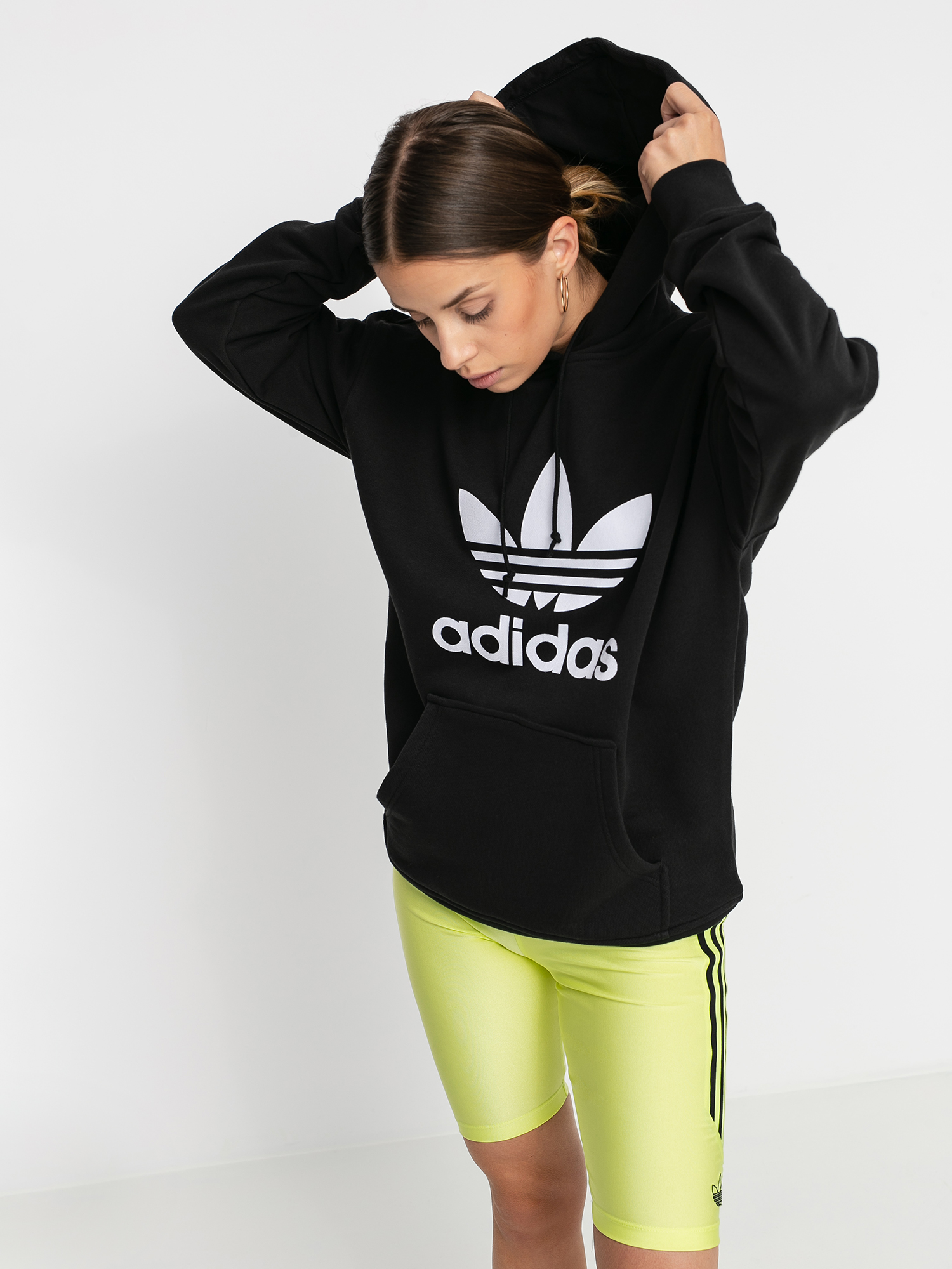 Kapucnis pulóver adidas Originals Trf HD Wmn (mgreyh/white)