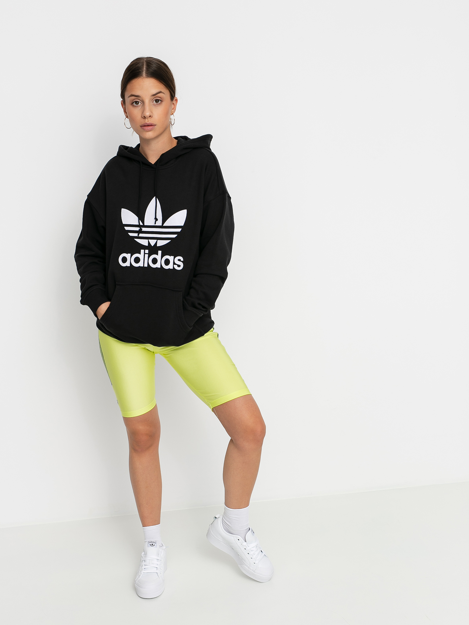 Kapucnis pulóver adidas Originals Trf HD Wmn (mgreyh/white)