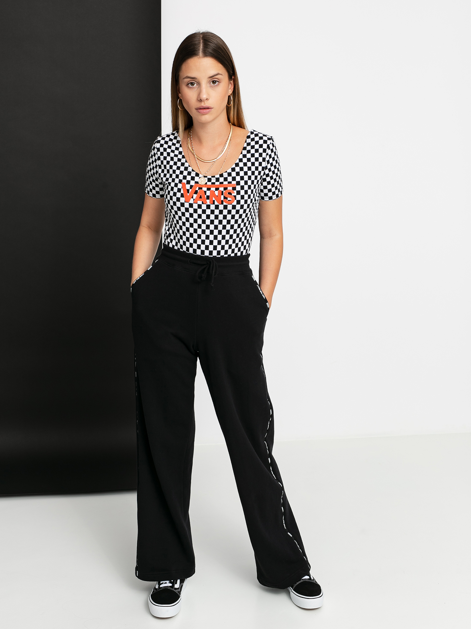 Vans Check V II Bodysuit Wmn Alsónemű (checkerboard/paprika)