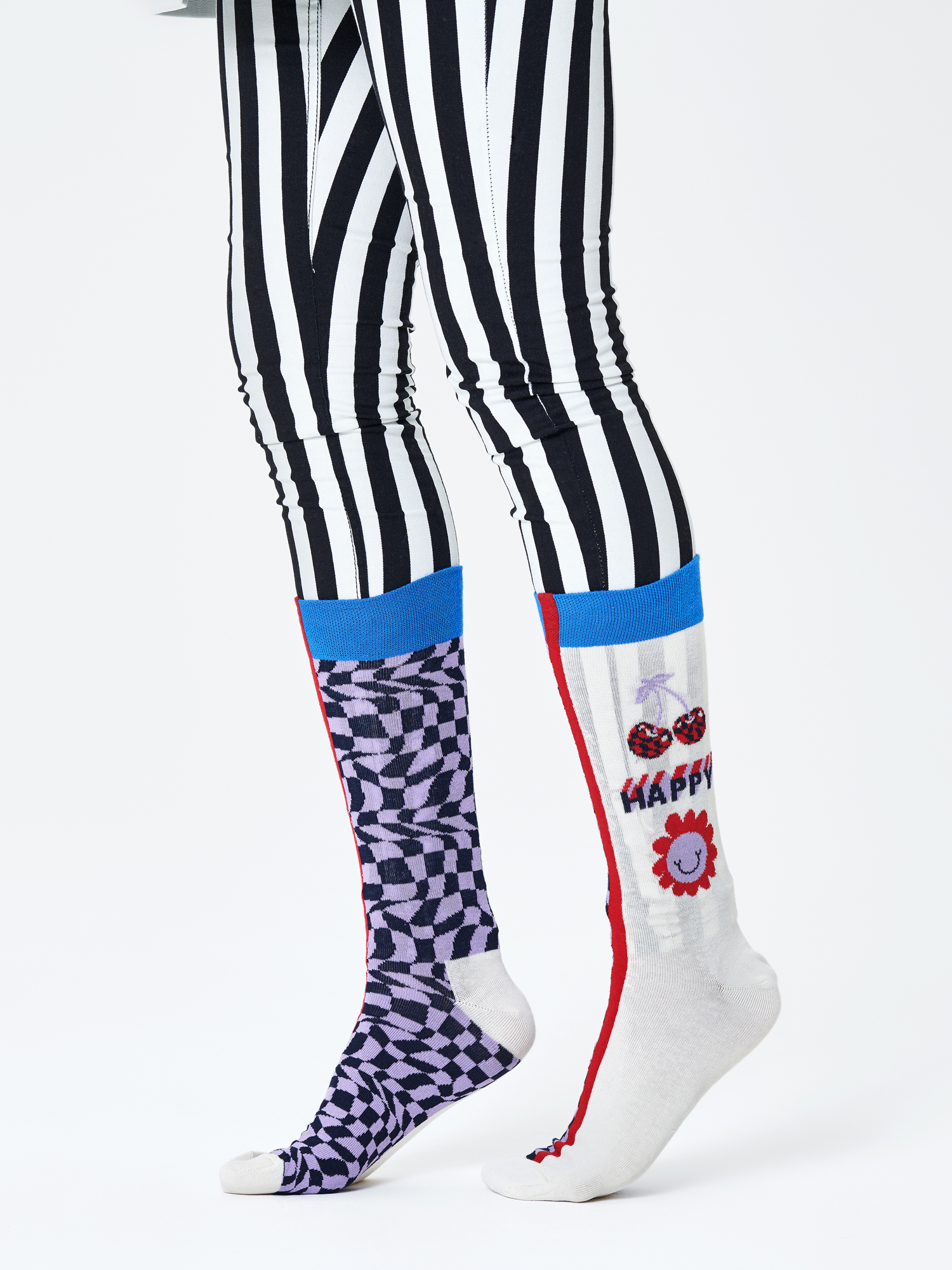 Happy Socks Half Half Allover Dots Zokni (white/multi)