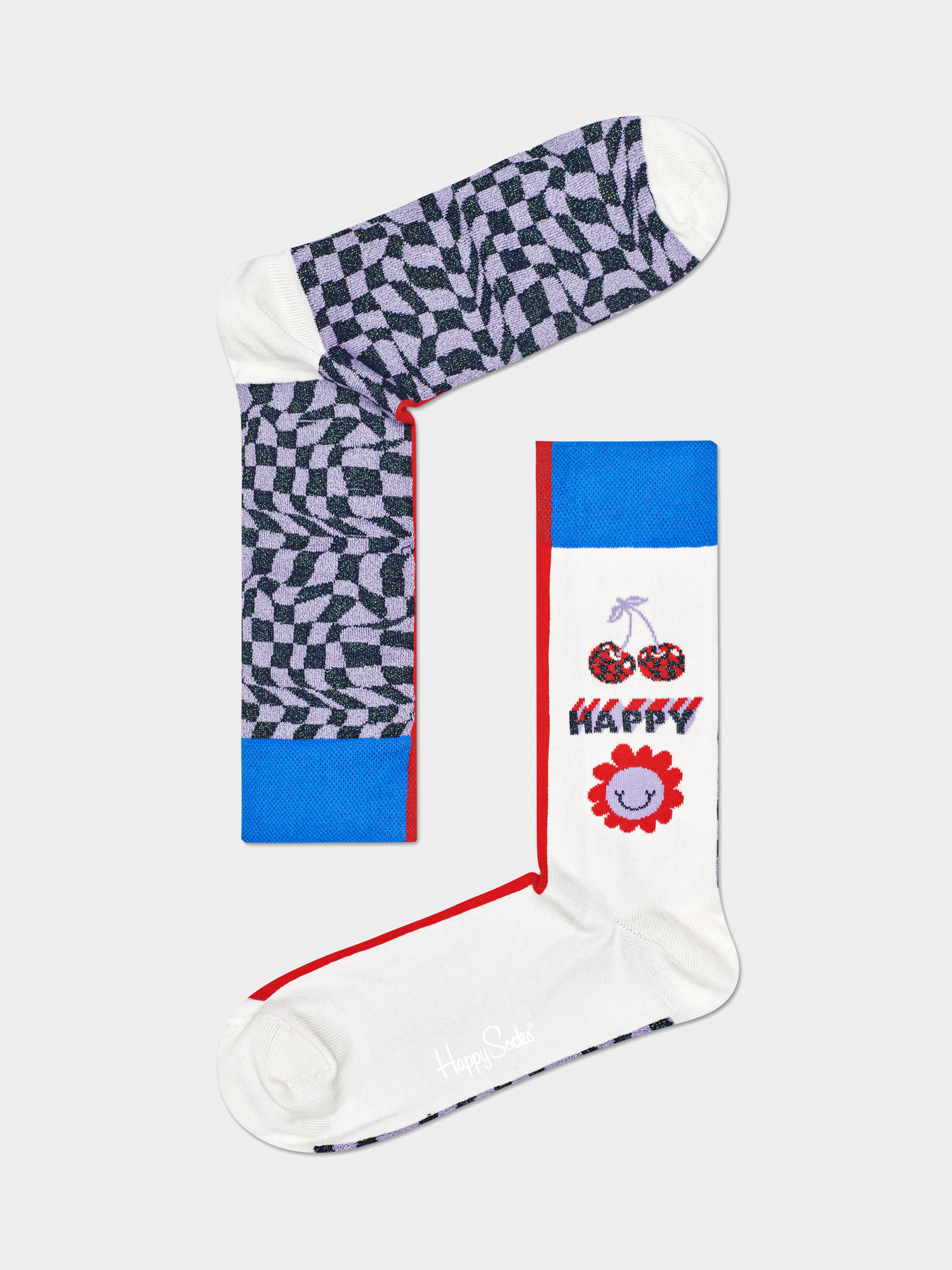 Happy Socks Half Half Allover Dots Zokni (white/multi)