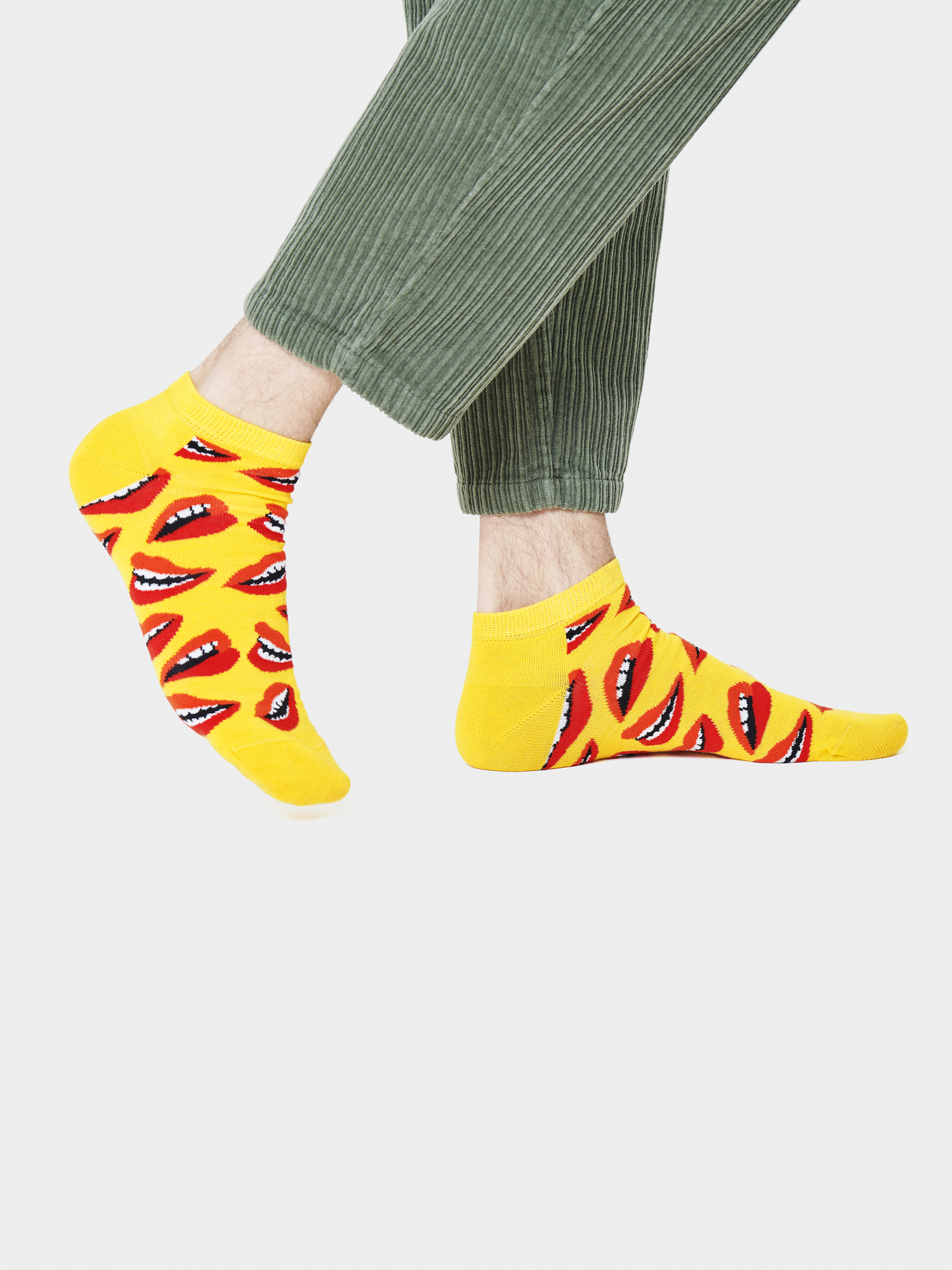 Happy Socks Lips Low Zokni (yellow)