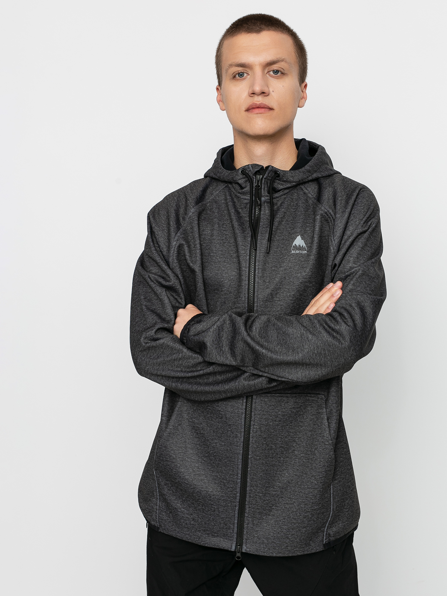 Férfi Burton Crown Weatherproof ZHD Thermo pulóver (true black heather)