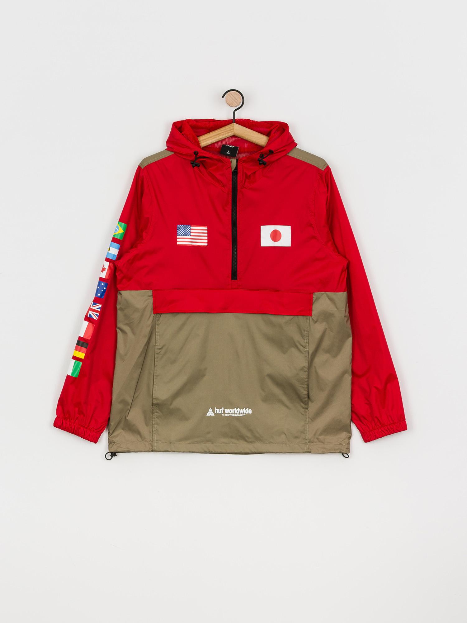 HUF Flags Anorak Dzseki (cyber red)