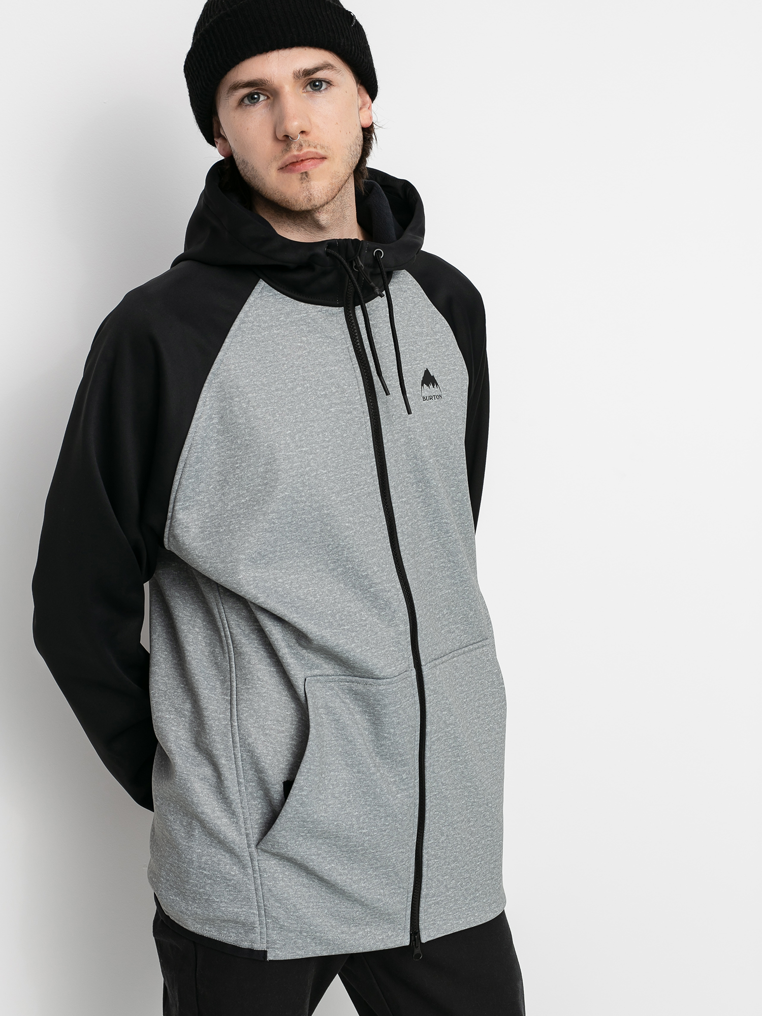 Férfi Burton Crown Weatherproof ZHD Thermo pulóver (gray heather/true black)