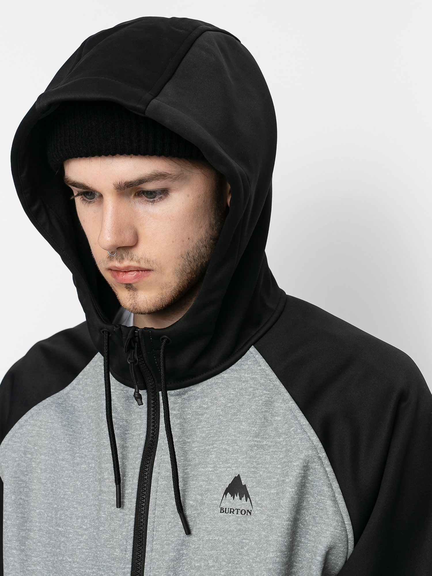 Férfi Burton Crown Weatherproof ZHD Thermo pulóver (gray heather/true black)